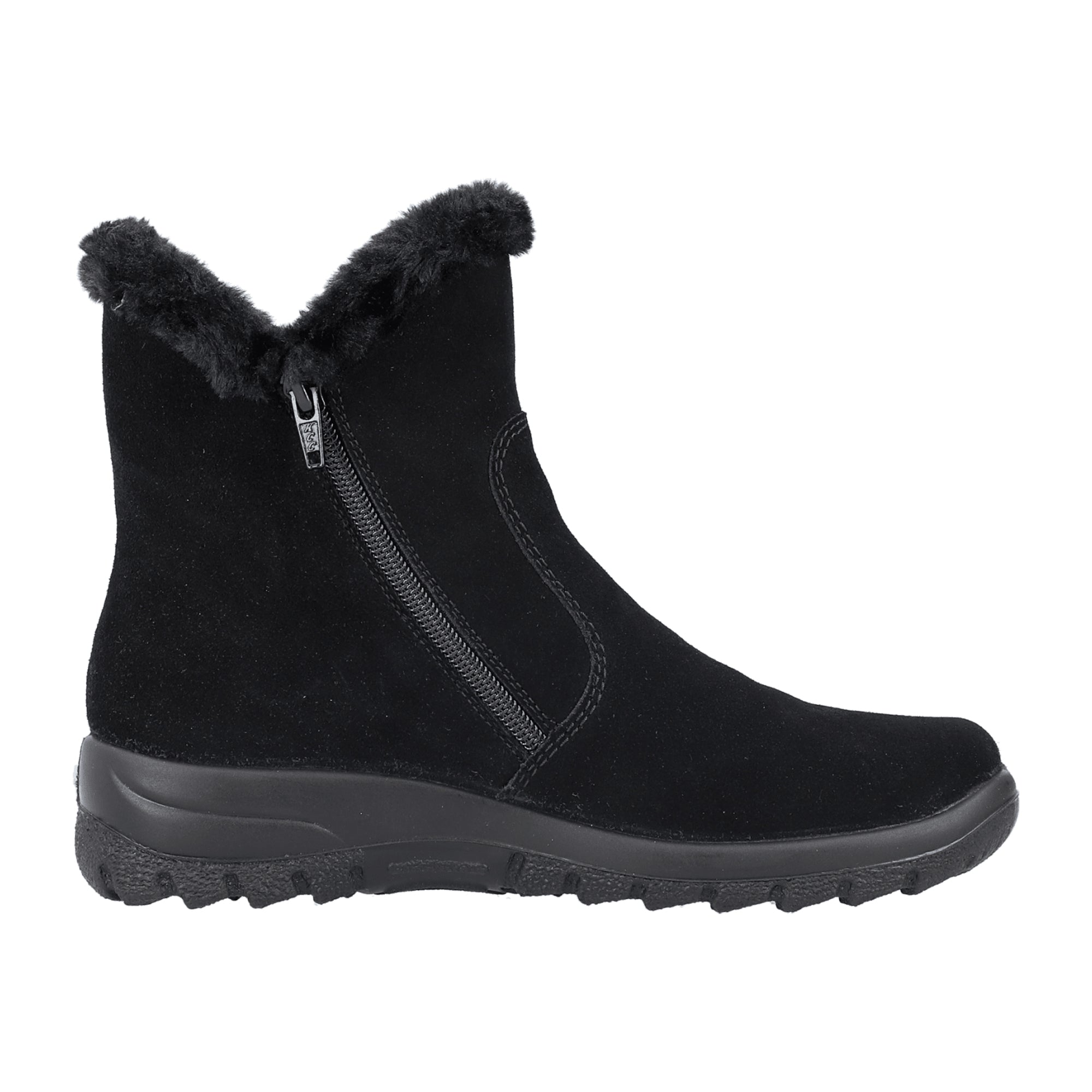 Rieker HWK Women's Black Winter Boots with Warm Lining and Zip Closure