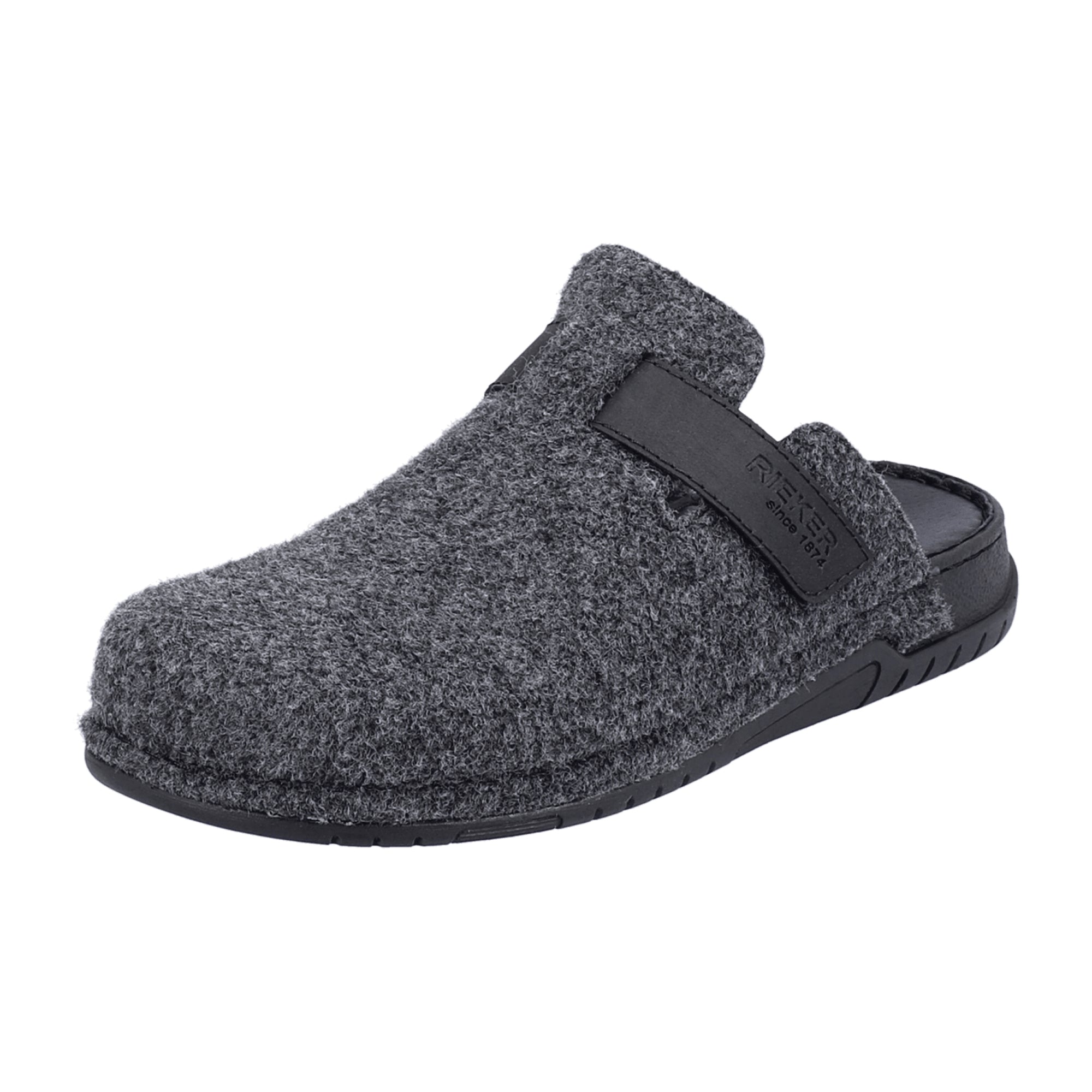 Rieker Men's Gray Sandals Comfortable Wide Fit Casual Slip-On Warm Lined