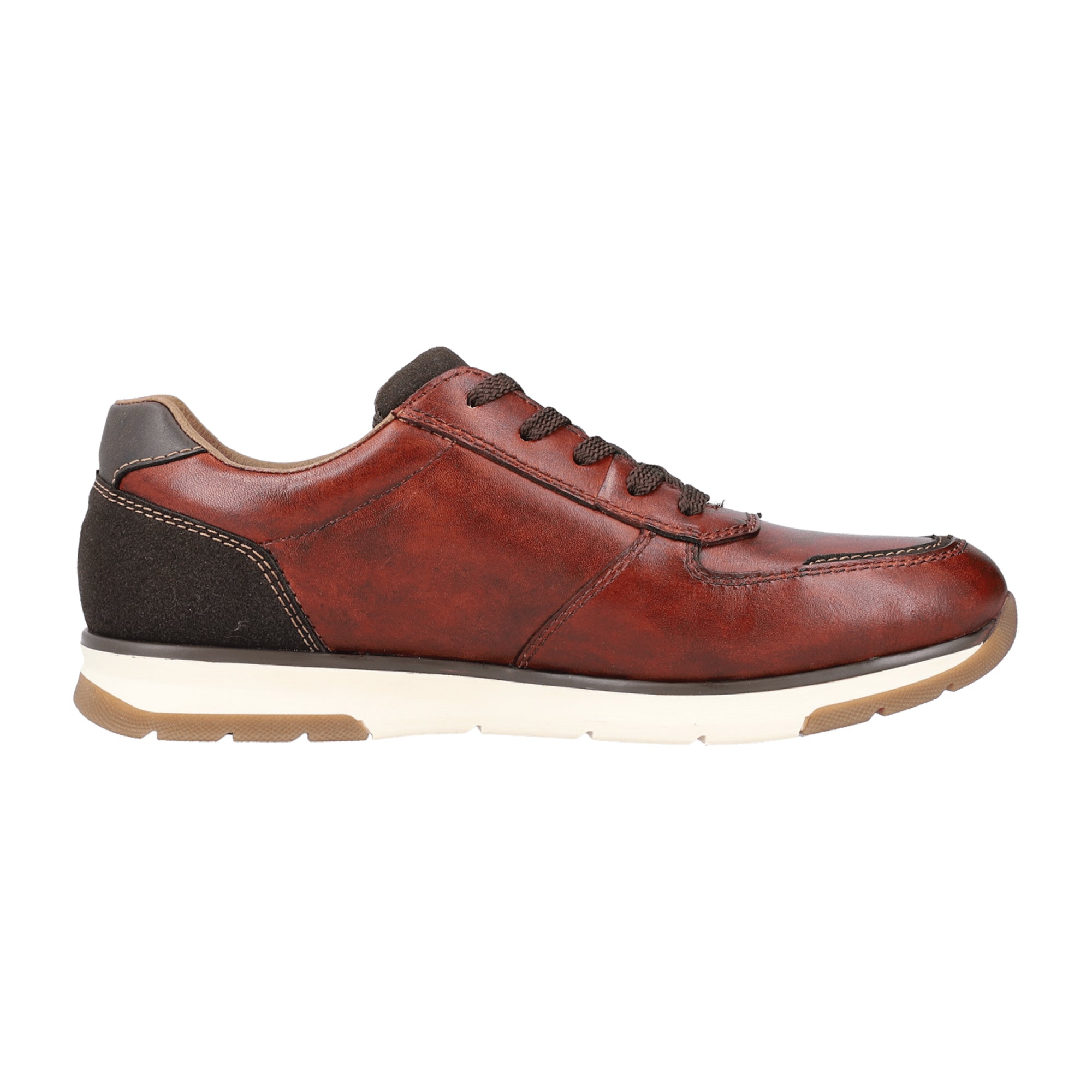 Rieker Men's Brown Leather Dress Shoes with Laces and Zipper