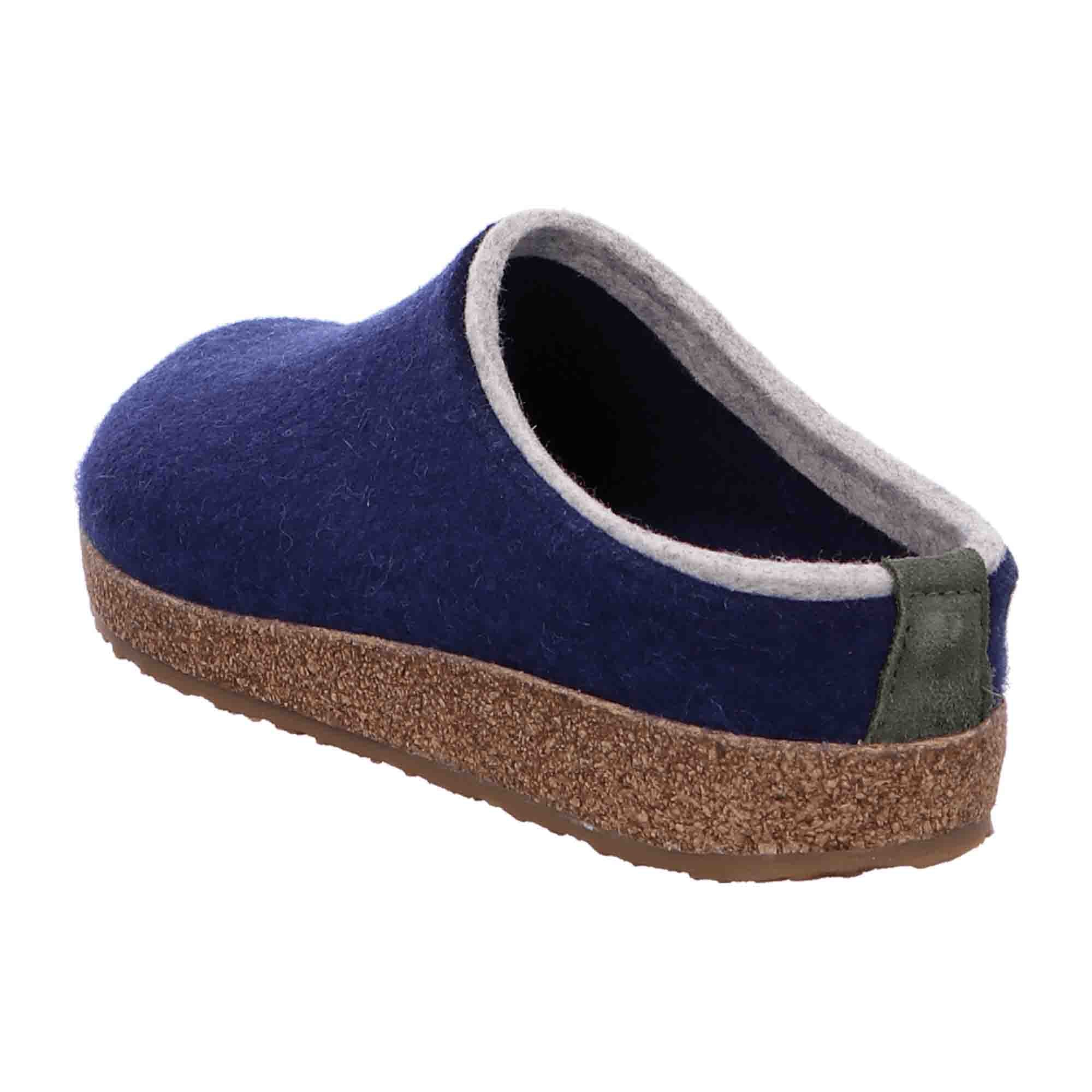 Haflinger Grizzly Kris Men's Blue Wool Clogs - Comfortable & Durable