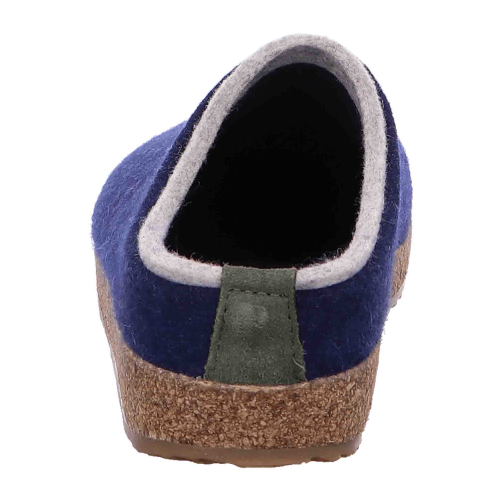 Haflinger Grizzly Kris Men's Blue Wool Clogs - Comfortable & Durable