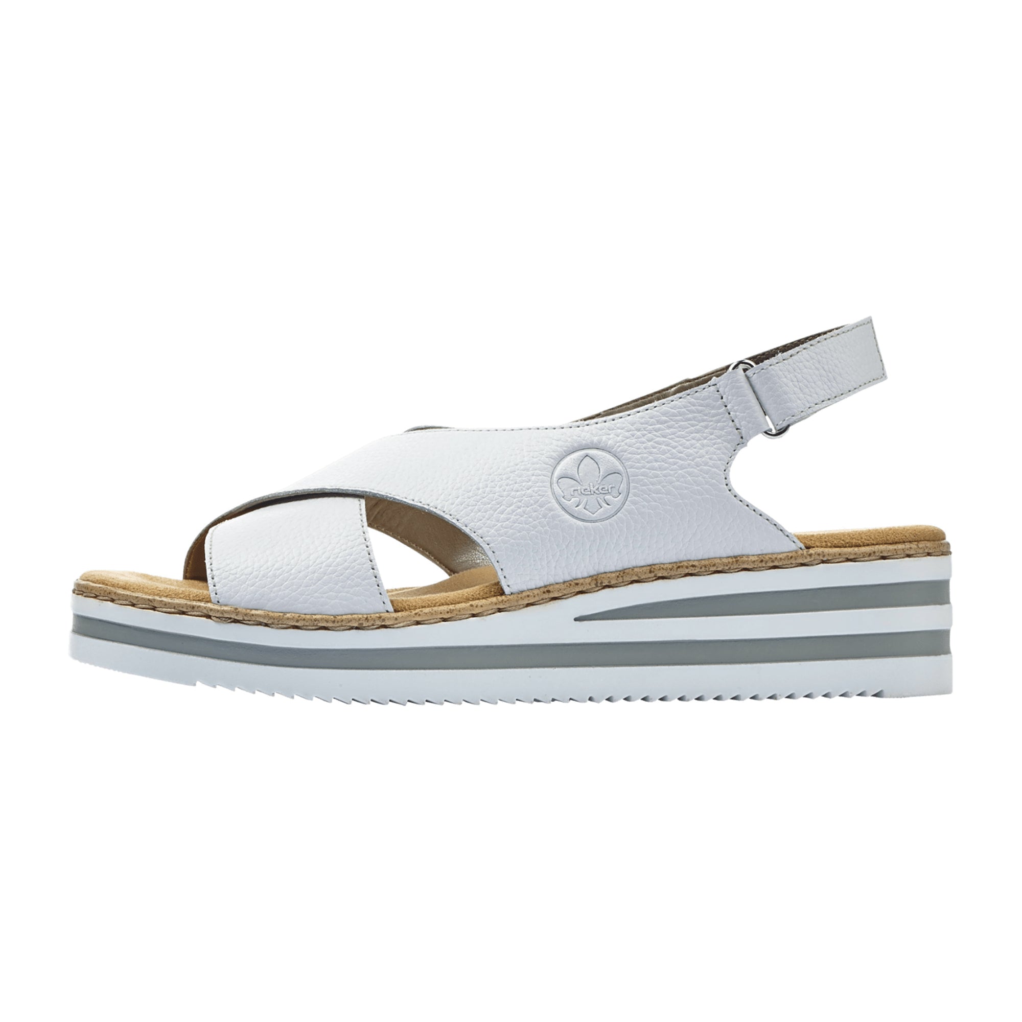Rieker Women's Wedge Sandals White Spring Summer Fashion Comfortable Shoes
