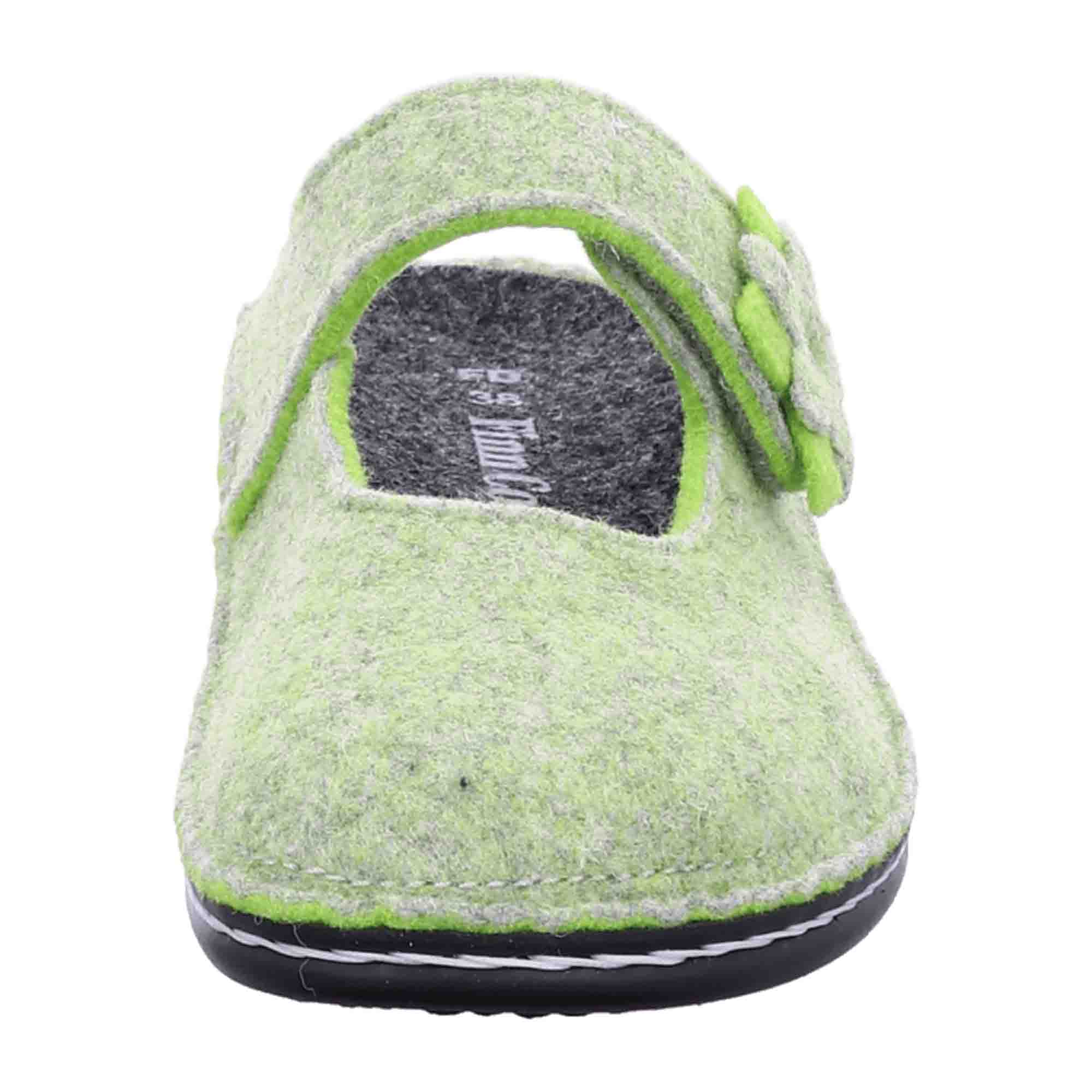 Finn Comfort Arlberg Women's Comfort Slippers - Stylish Green Wool, Durable Design