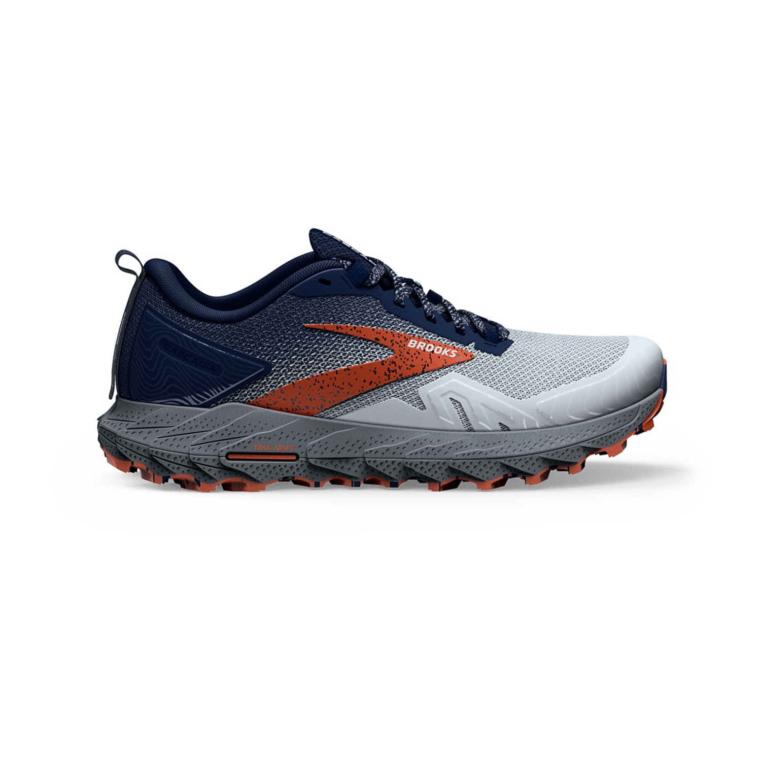 Brooks Men's Cascadia 17 Trail Running Shoes - Blue Navy Firecracker Mesh Lace-Up