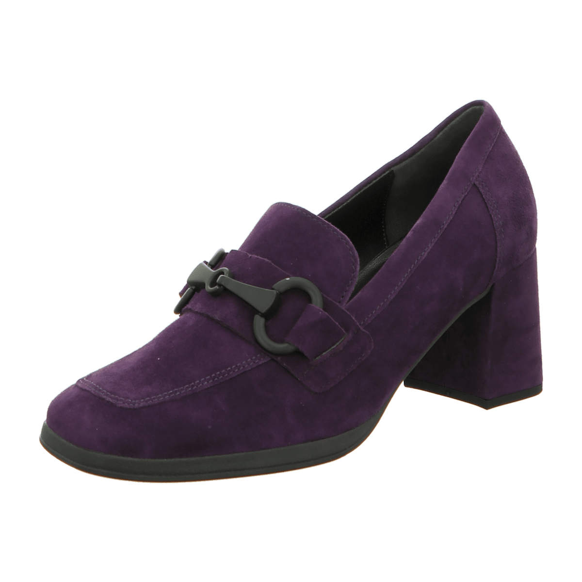Gabor Women's Slip-On Loafers - Purple Suede Moccasins with Buckle