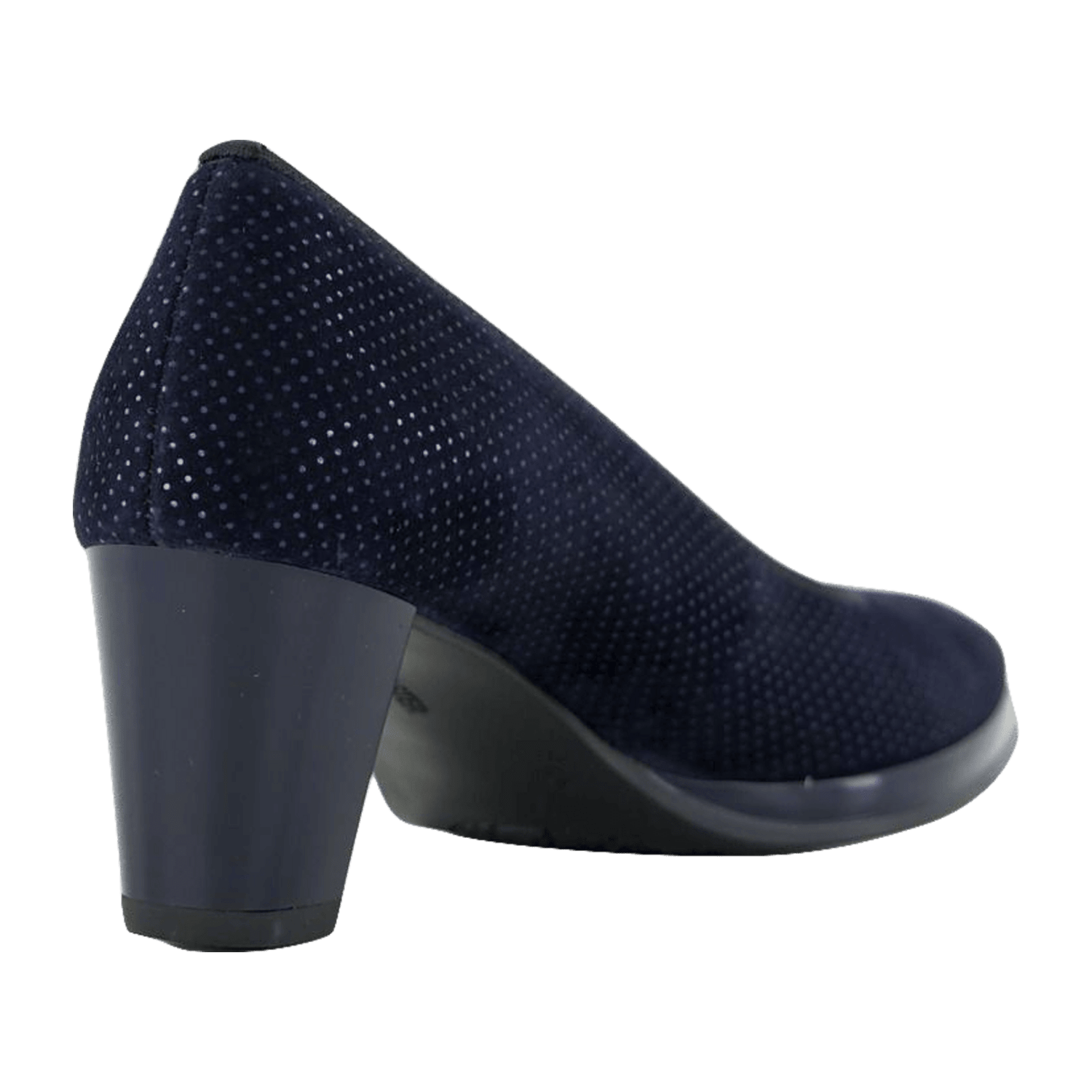 ARA Orly Women's Pumps in midnight blue dotted velvet leather with leather lining and round toe shape