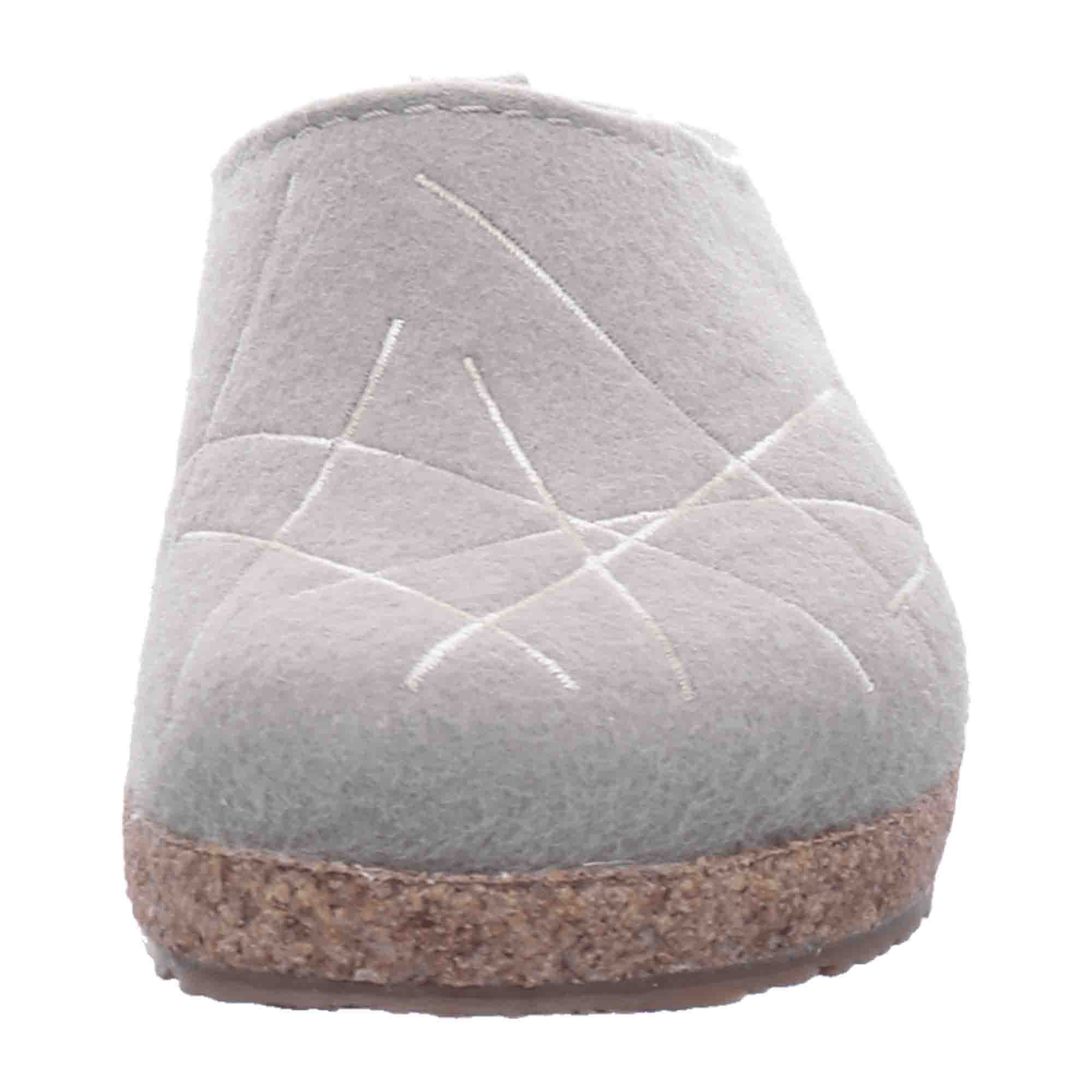 Haflinger Grizzly Mikado Women's Clogs - Stylish & Comfortable Beige Wool Slippers