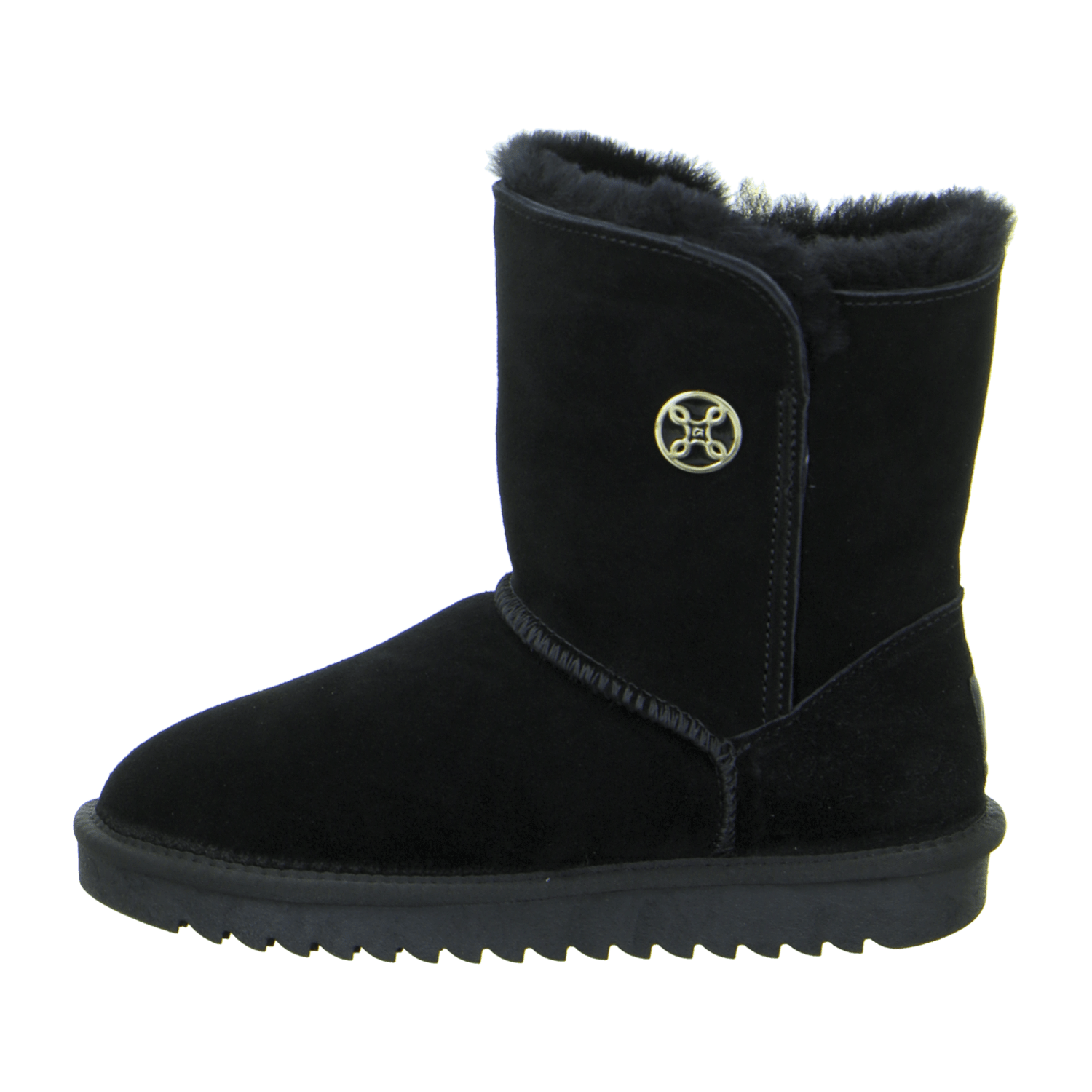 ARA Alaska Women's Velour Leather Slip-On Winter Boots with Wool Lining and Synthetic Rubber Sole in Black