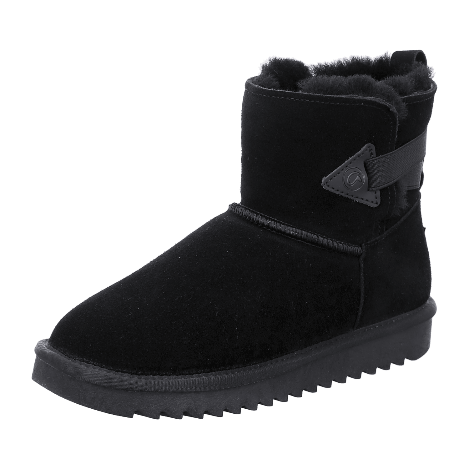 ARA Alaska Women's Velour Leather Slip-On Winter Boots with Wool Lining Modern Style Round Toe Synthetic Rubber Sole Black