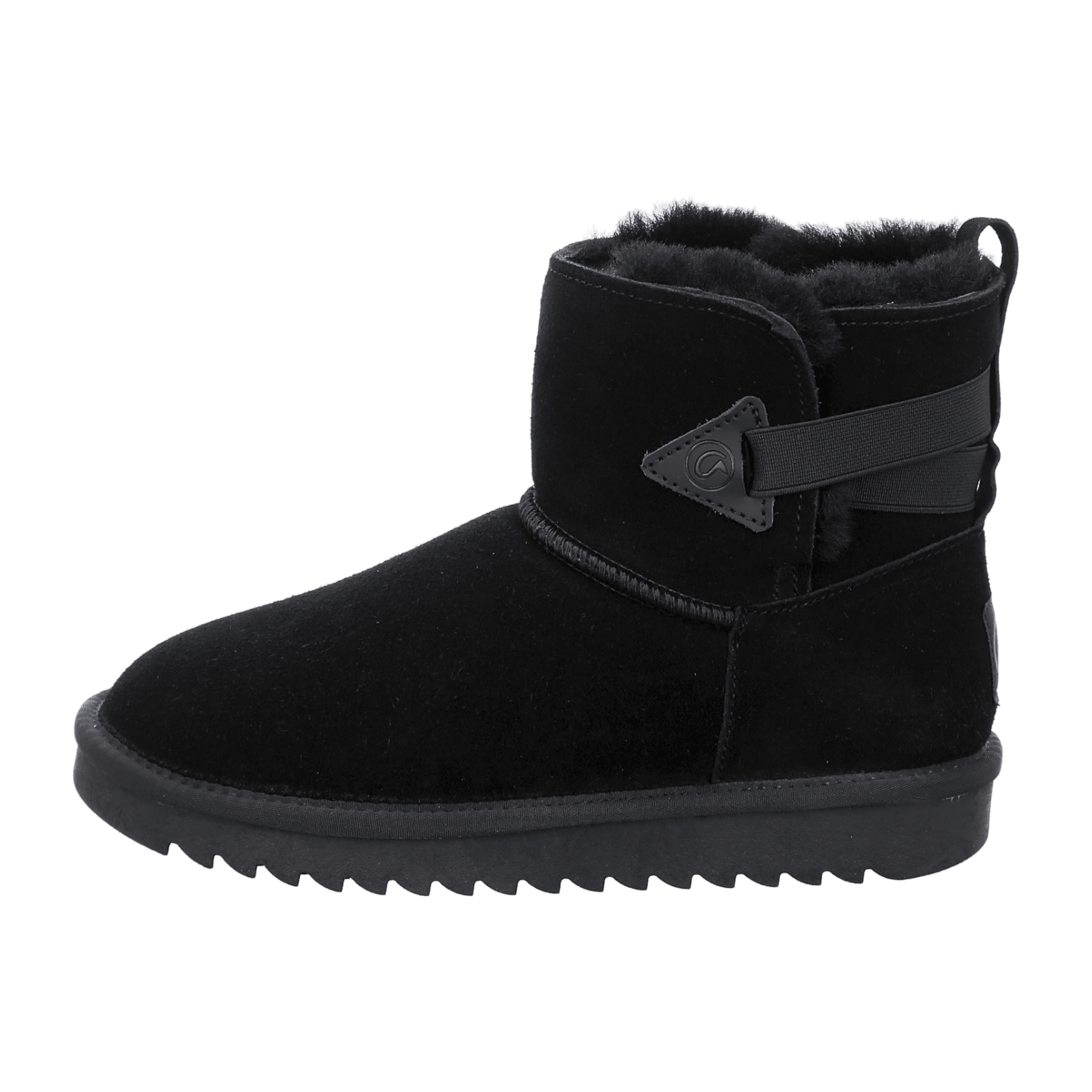 ARA Alaska Women's Velour Leather Slip-On Winter Boots with Wool Lining Modern Style Round Toe Synthetic Rubber Sole Black
