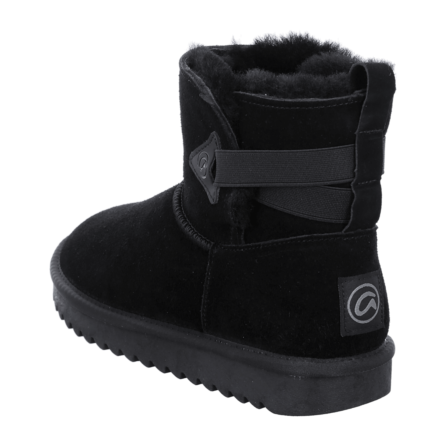 ARA Alaska Women's Velour Leather Slip-On Winter Boots with Wool Lining Modern Style Round Toe Synthetic Rubber Sole Black