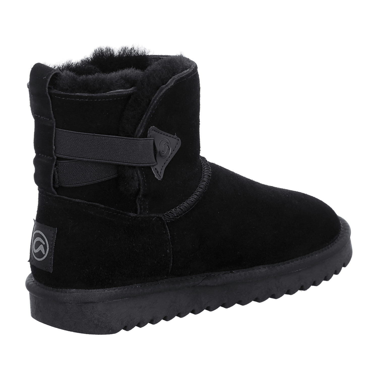 ARA Alaska Women's Velour Leather Slip-On Winter Boots with Wool Lining Modern Style Round Toe Synthetic Rubber Sole Black