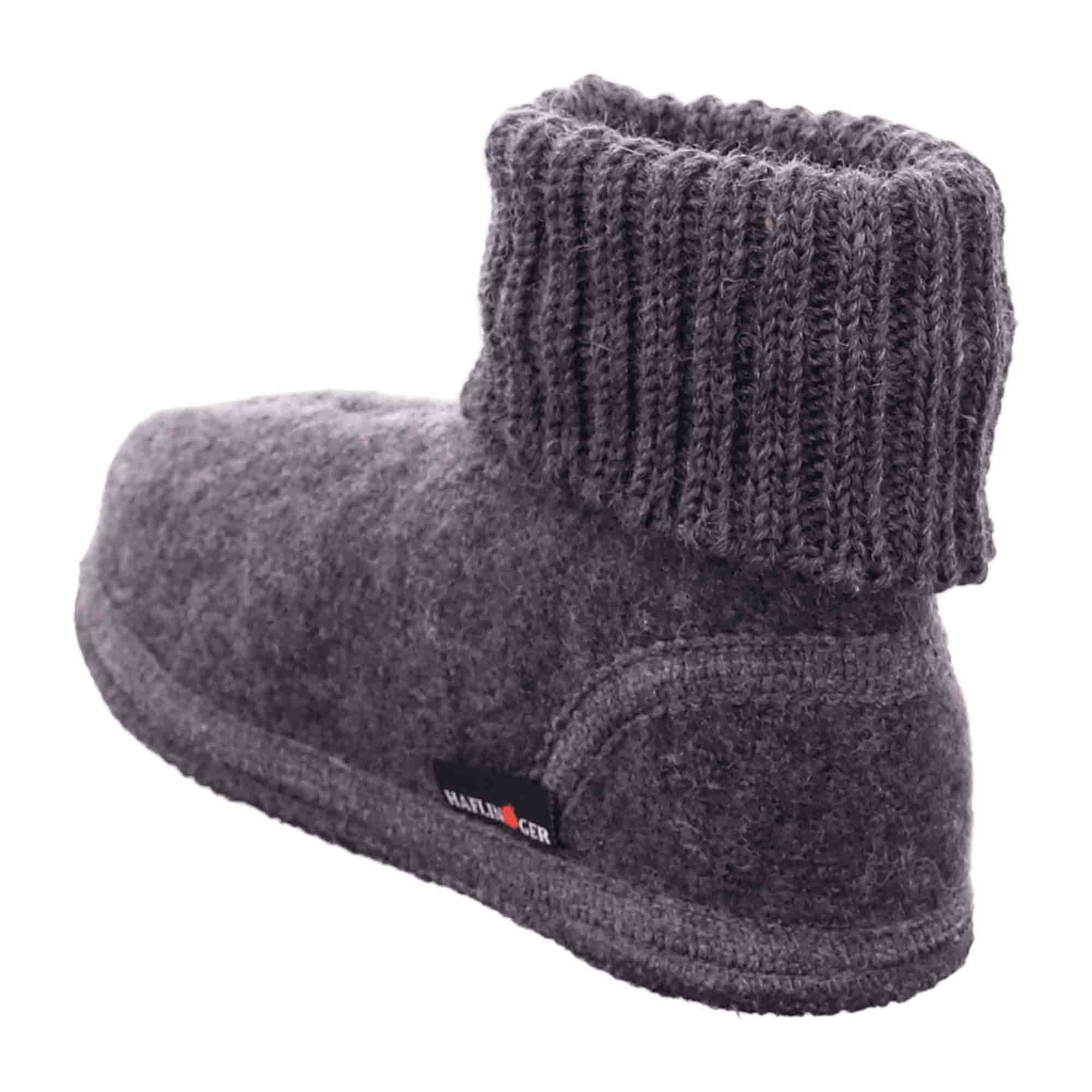 Haflinger Women's Slippers - Grey Wool Comfort Footwear