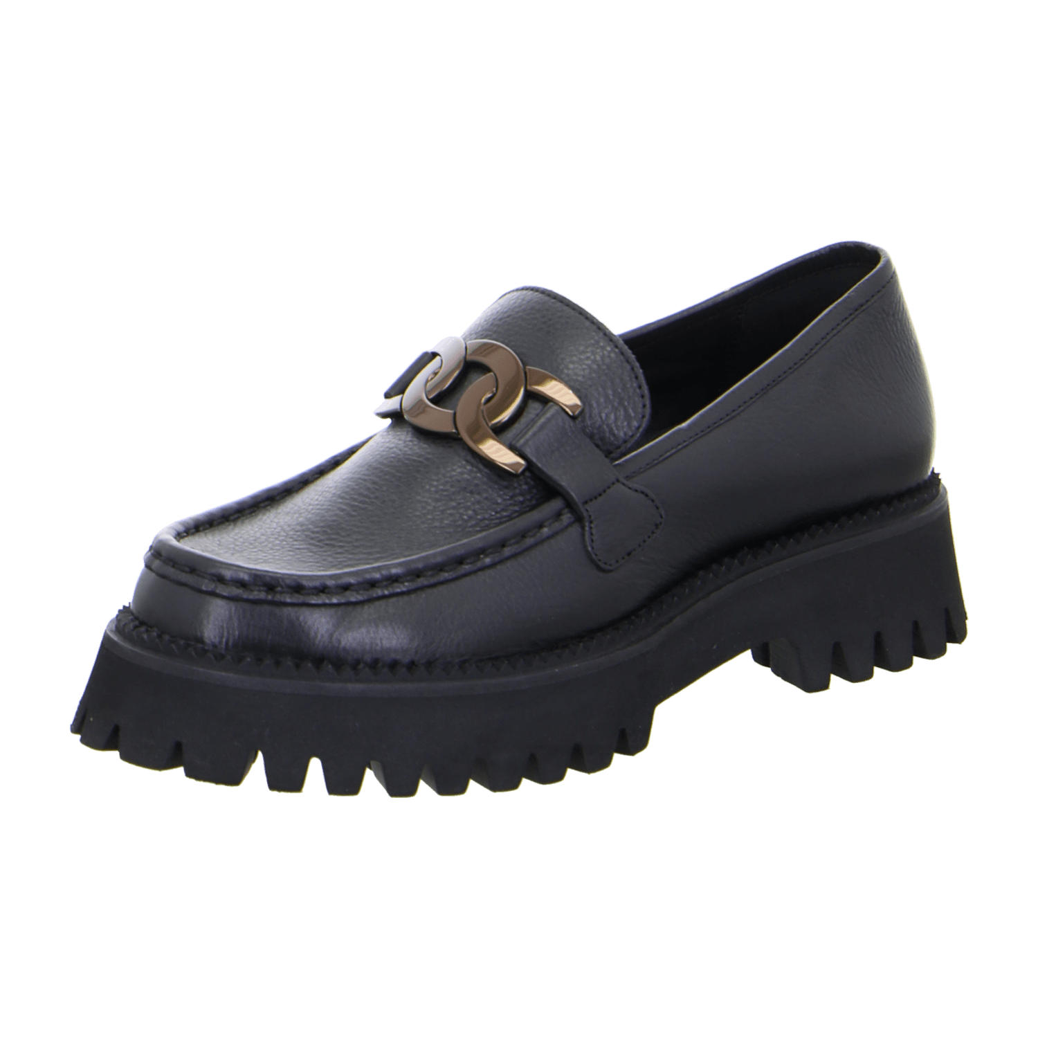 ARA AMSTERDAM A Women's Leather Loafers in Black with Leather Lining and Round Toe