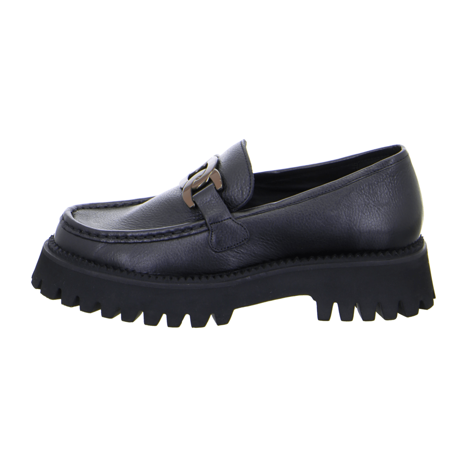 ARA AMSTERDAM A Women's Leather Loafers in Black with Leather Lining and Round Toe