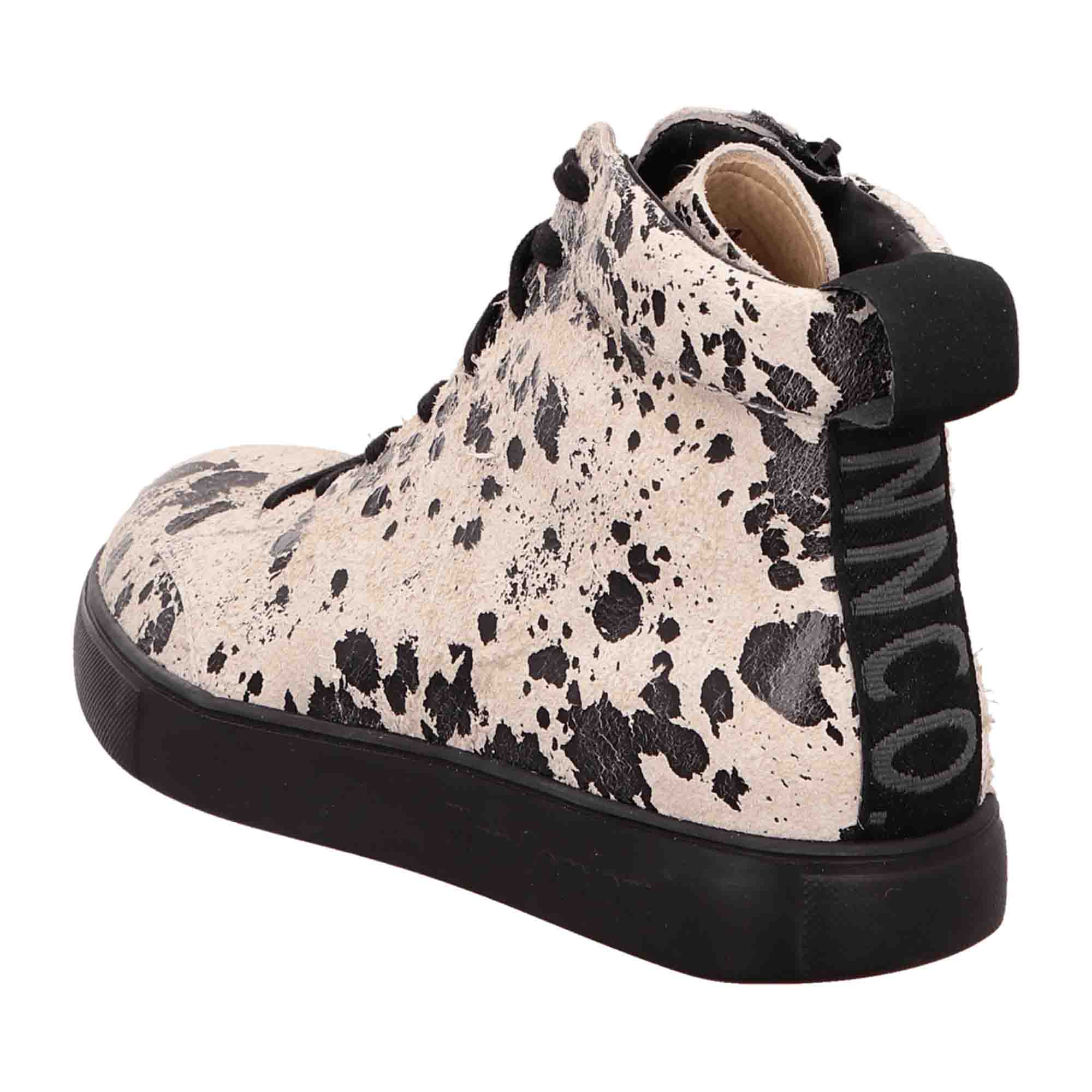 Finn Comfort Pisco Milk Sneakers – Black/White Women’s Lace-Up Shoes with Removable Insole, Leather Upper, Comfort Fit