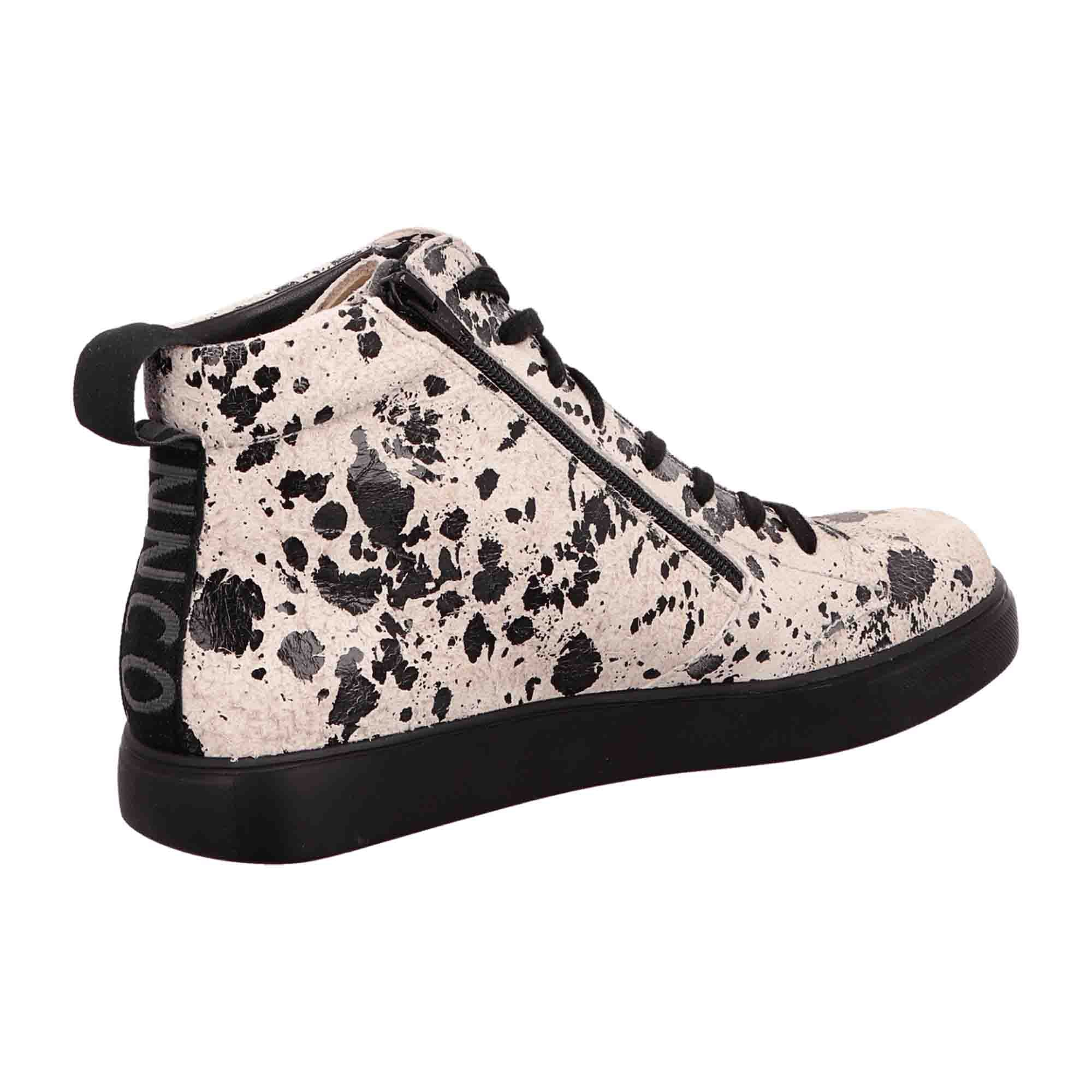 Finn Comfort Pisco Milk Sneakers – Black/White Women’s Lace-Up Shoes with Removable Insole, Leather Upper, Comfort Fit