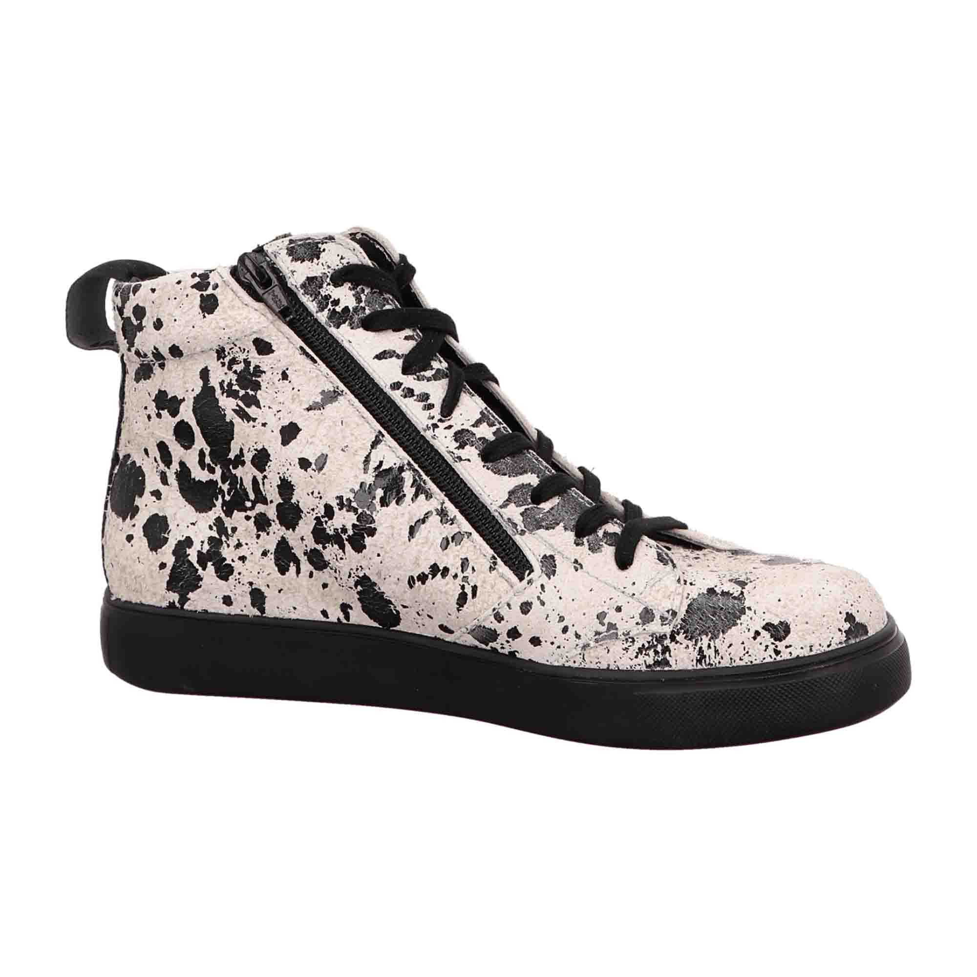 Finn Comfort Pisco Milk Sneakers – Black/White Women’s Lace-Up Shoes with Removable Insole, Leather Upper, Comfort Fit