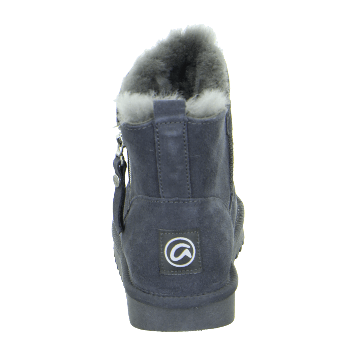 ARA UggKurtGray Women's Velour Leather Slip-On Bootie Gray with Wool Lining and Synthetic Rubber Sole