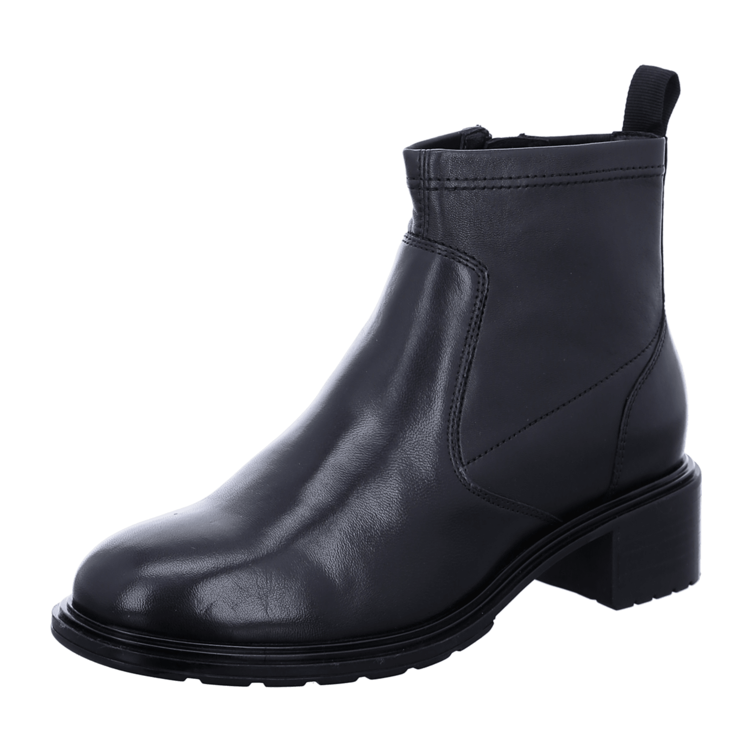 ARA Parker Women's Ankle Boots in Black Synthetic with Pull-On Closure Classic Style Round Toe