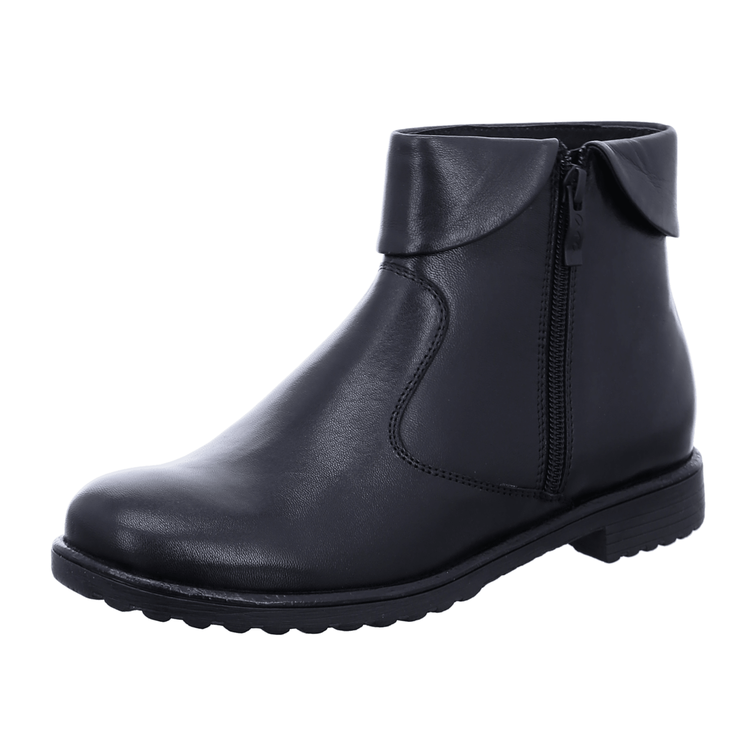 ARA LIVERPOOL Women's Slip-On Ankle Boots in Smooth Leather, Modern Round Toe, Black