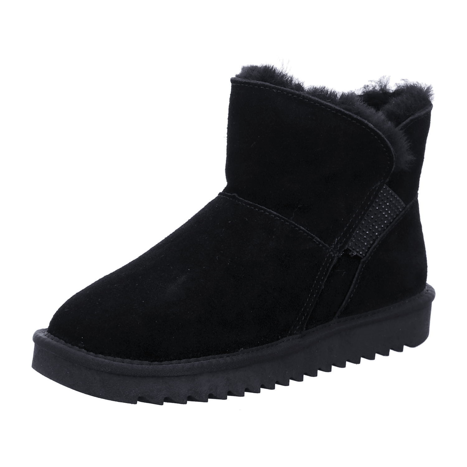 ARA Alaska Women's Slip-On Boots in Velvet Leather with Wool Lining, Modern Style Black Winter Boots