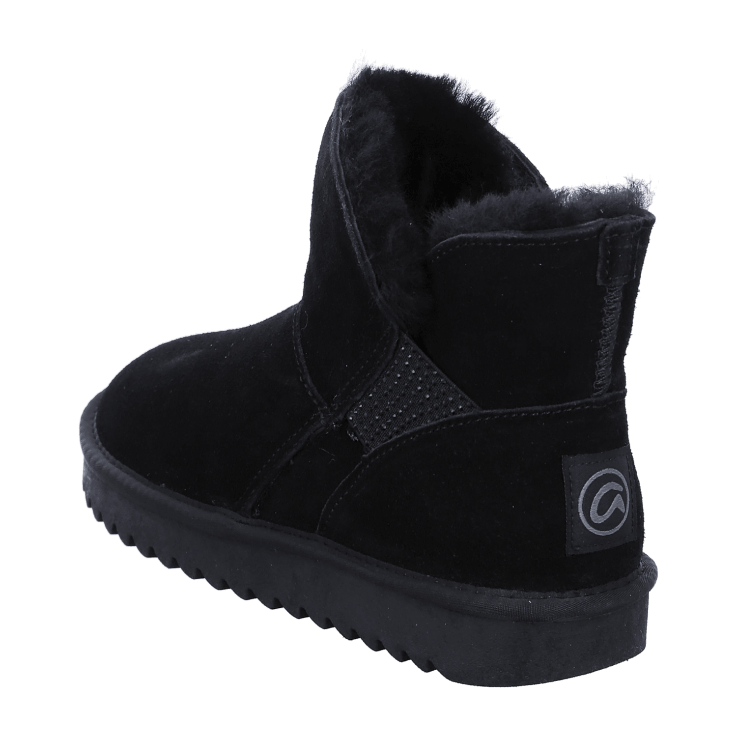 ARA Alaska Women's Slip-On Boots in Velvet Leather with Wool Lining, Modern Style Black Winter Boots