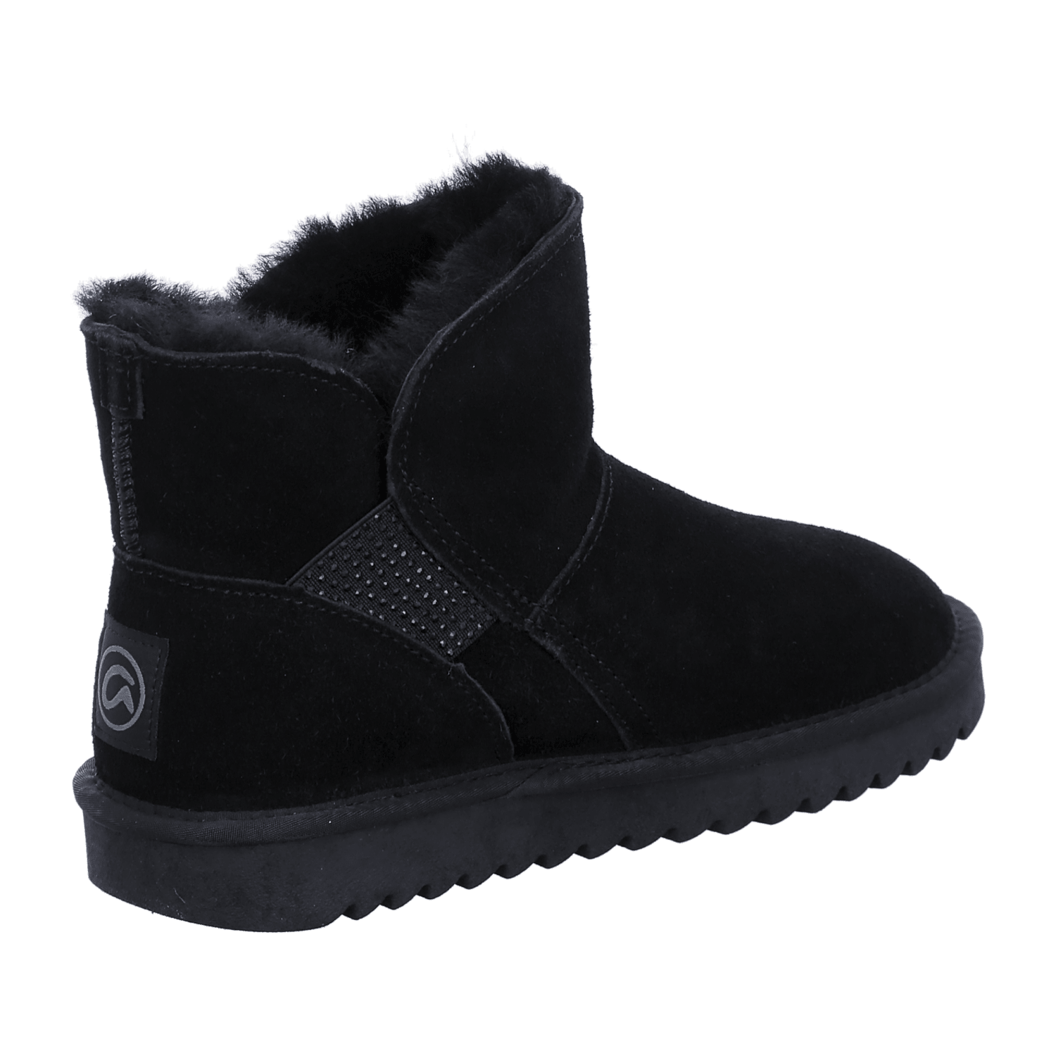 ARA Alaska Women's Slip-On Boots in Velvet Leather with Wool Lining, Modern Style Black Winter Boots