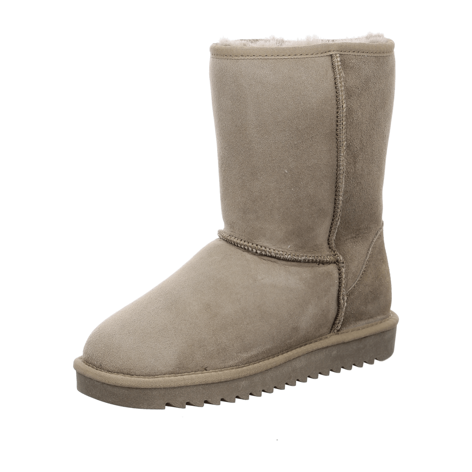 ARA ALASKA Women's Slip-On Bootie in Suede Leather with Wool Lining in Beige Modern Style with Round Toe