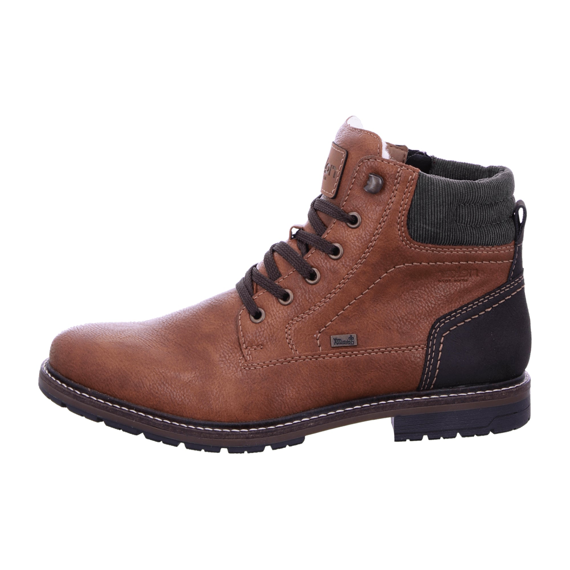 Rieker HWK Men's Brown Boots for Fall and Winter with Lace-Up Closure