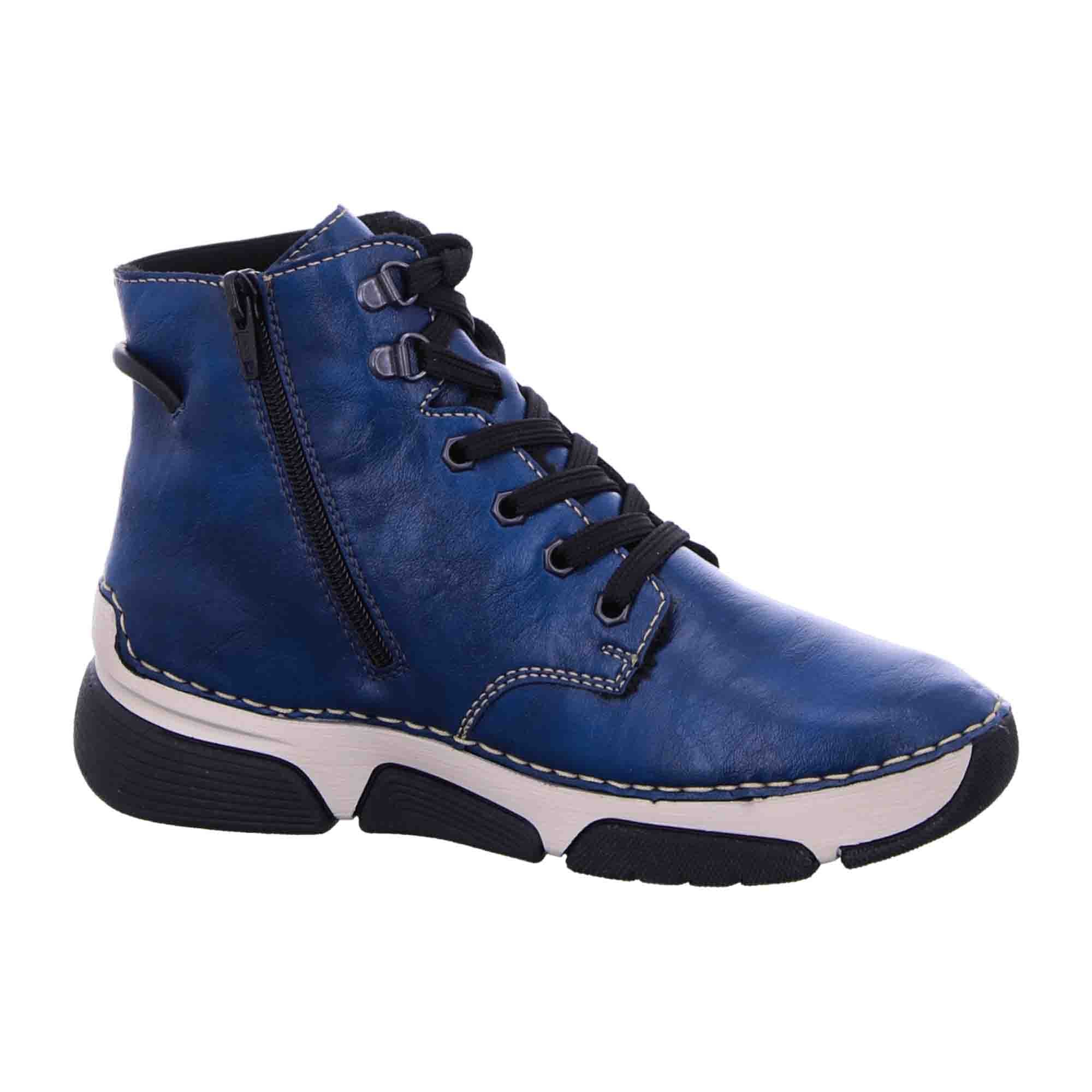 Rieker 45943-12 Blue Women's Shoes Faux Leather Textile Fall Winter