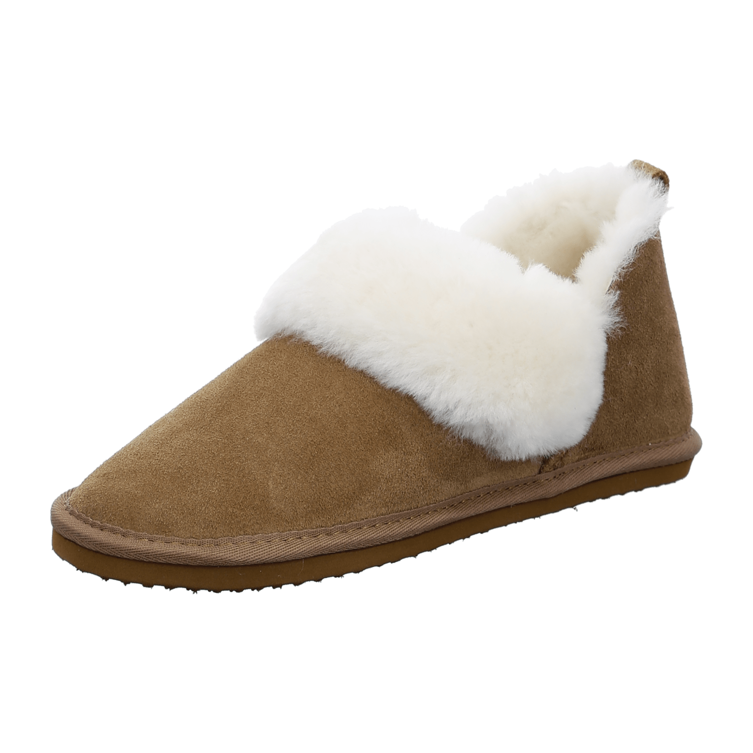 ARA Cosy Women's Slipper in Brown Velour Leather with Fur Lining and Round Toe