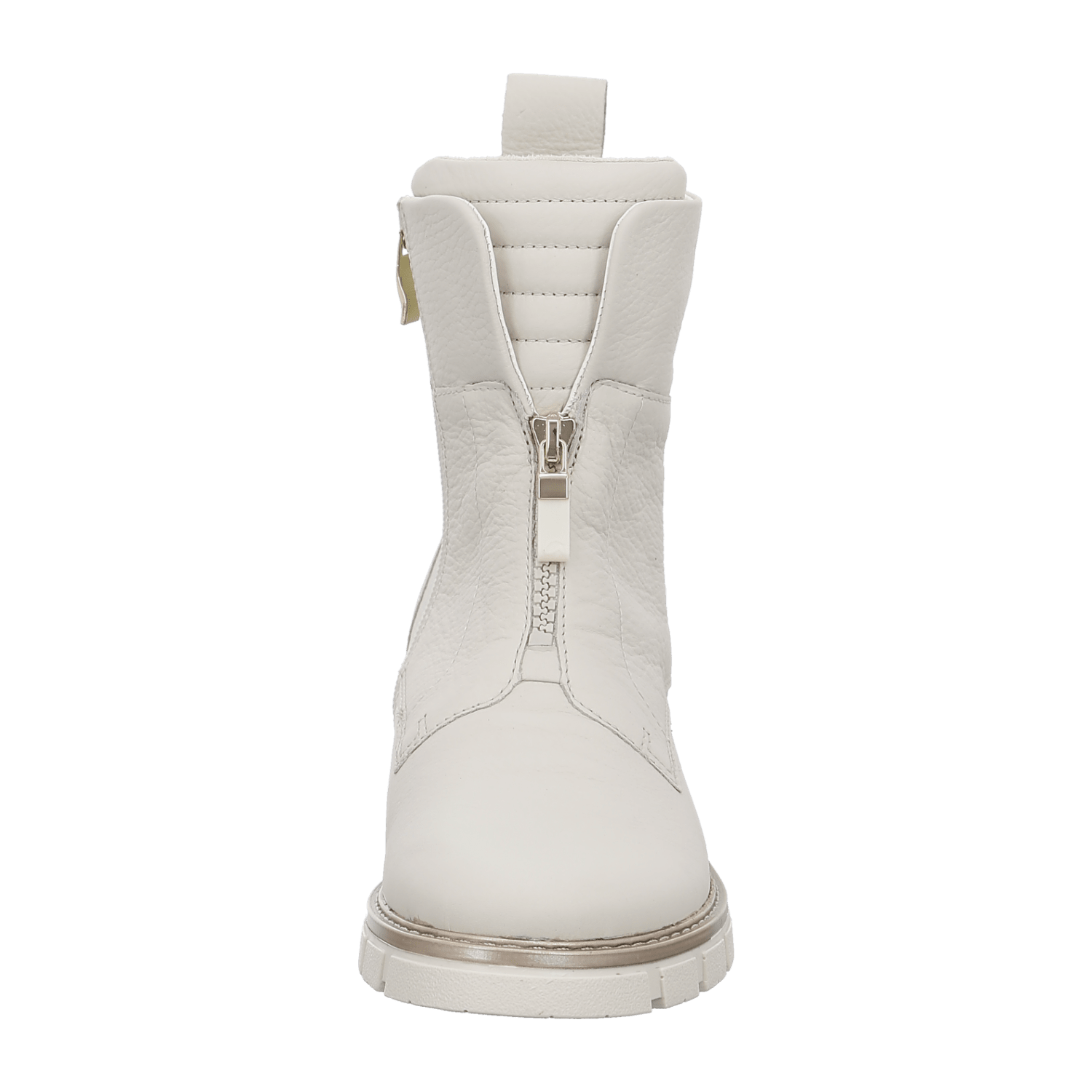 ARA DOVER Women's Ankle Boots in Beige Smooth Leather with Zipper and Round Toe - Modern Style