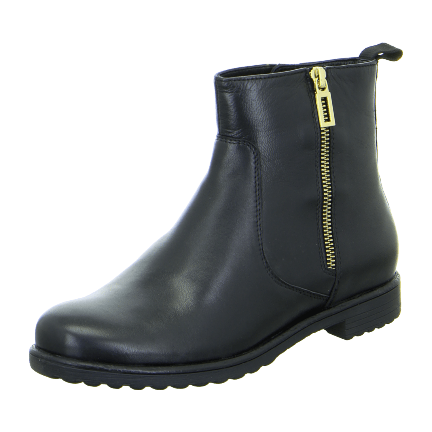 ARA Women's Smooth Leather Slip-On Chelsea Boots Modern Black