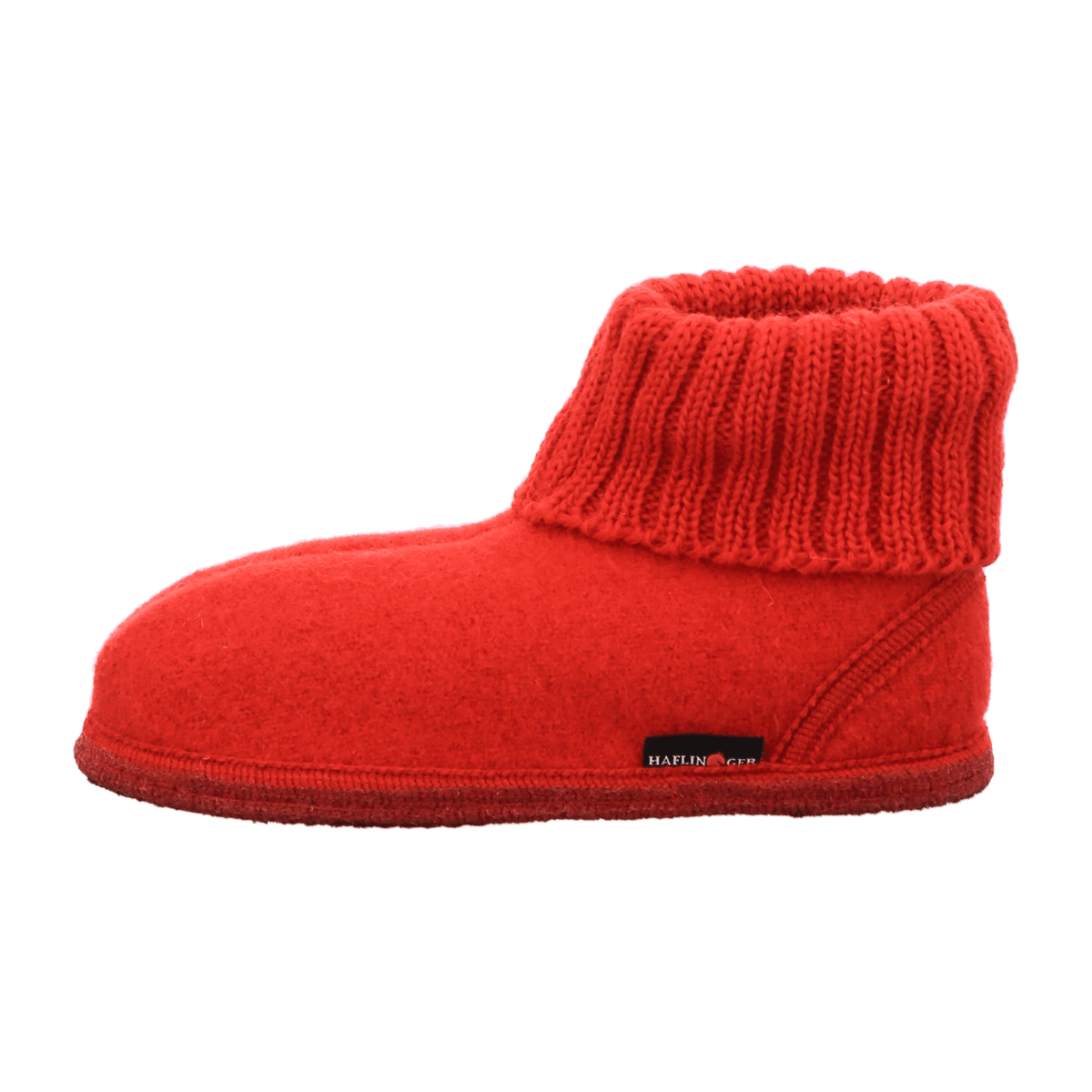 HAFLINGER Karl Women's Felt Slippers Wool Ruby - Warm House Shoes