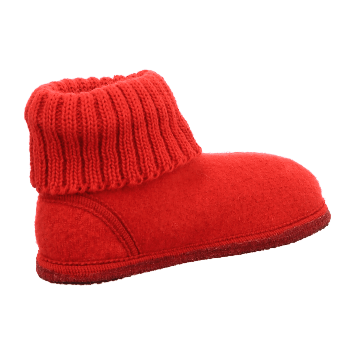 HAFLINGER Karl Women's Felt Slippers Wool Ruby - Warm House Shoes
