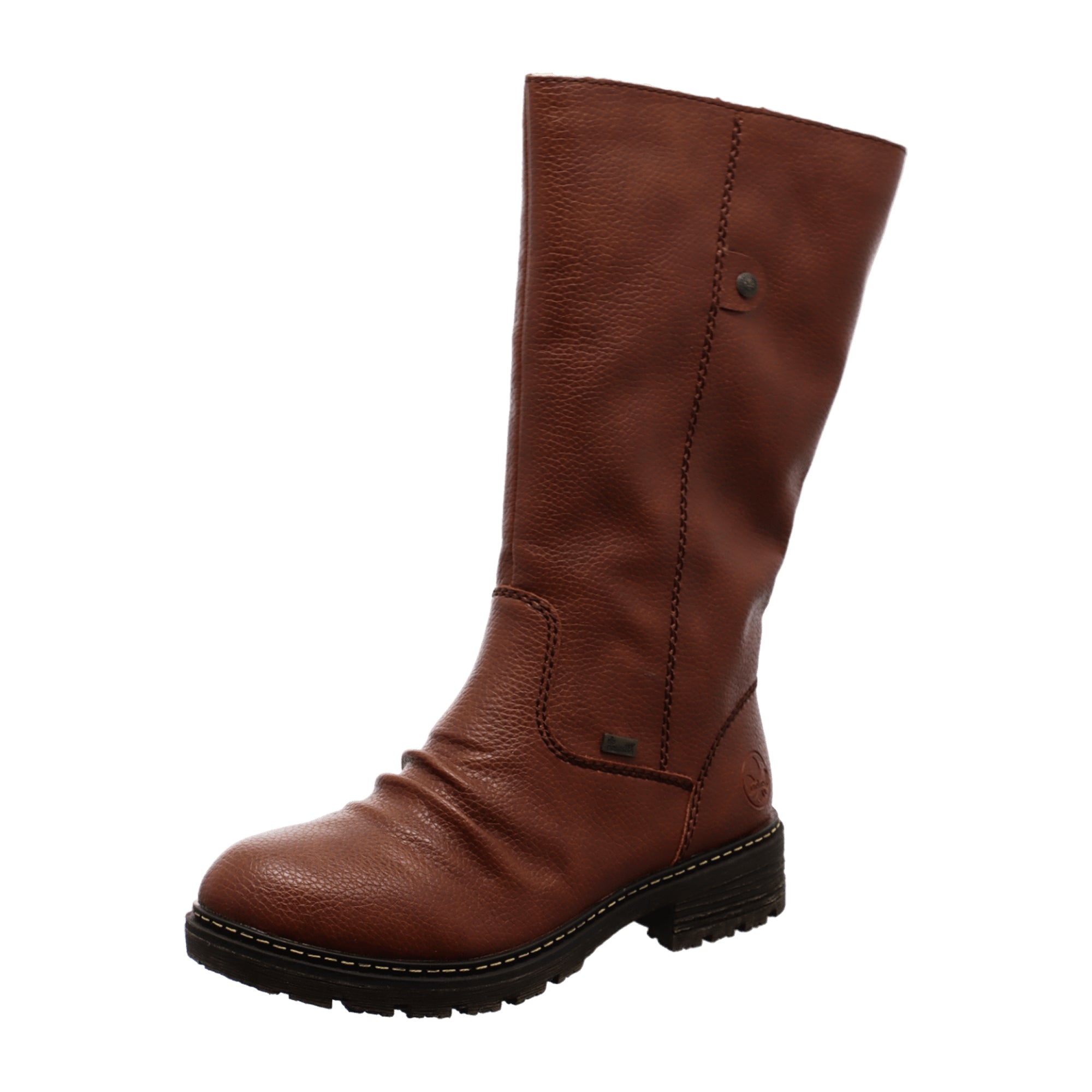 Rieker HWK Women's Brown Boots with Block Heel and Warm Lining