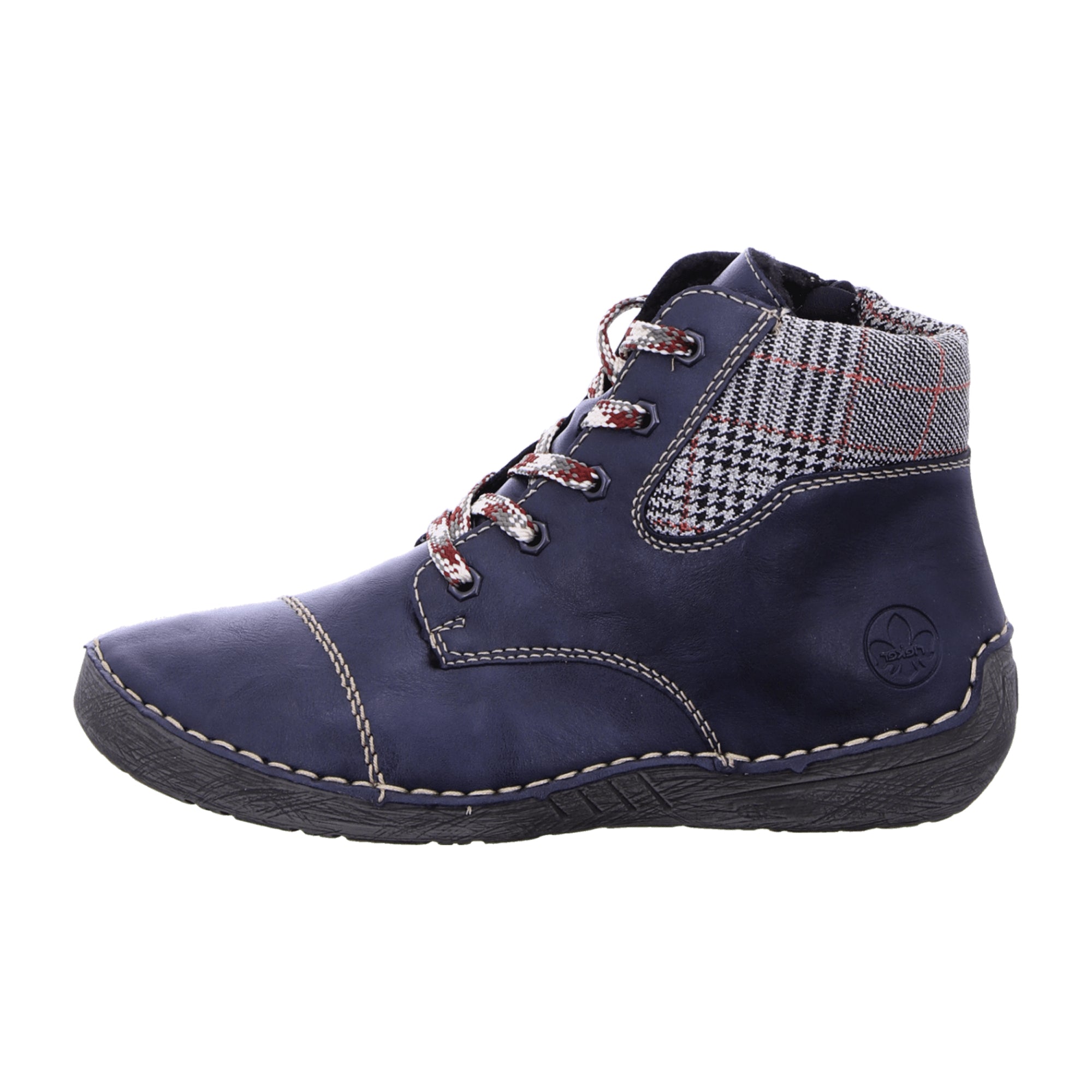 Rieker Blue Women's Shoes 52541-14 Faux Leather Fall Winter Comfort