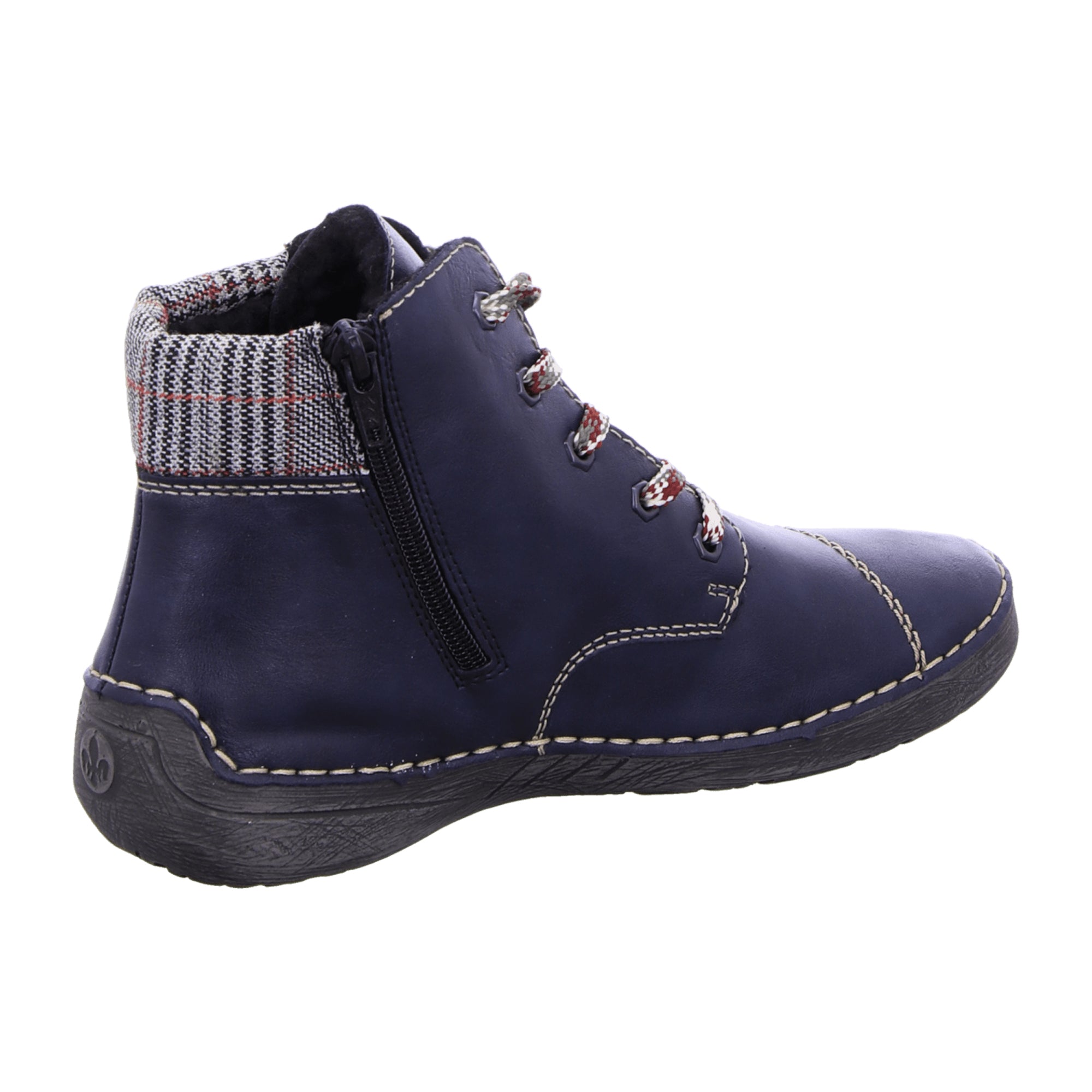 Rieker Blue Women's Shoes 52541-14 Faux Leather Fall Winter Comfort