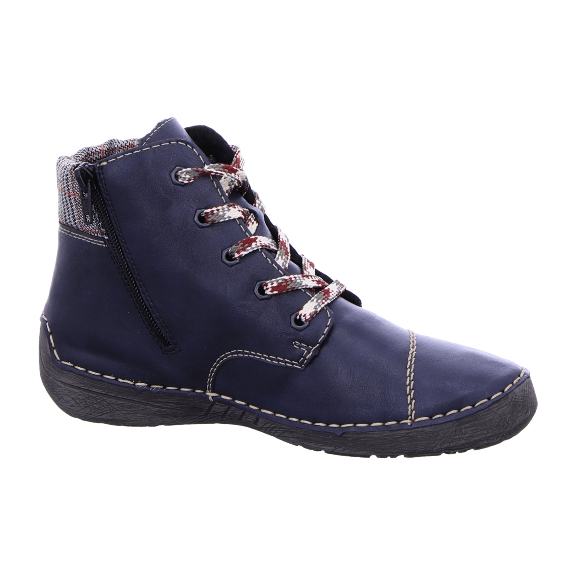 Rieker Blue Women's Shoes 52541-14 Faux Leather Fall Winter Comfort