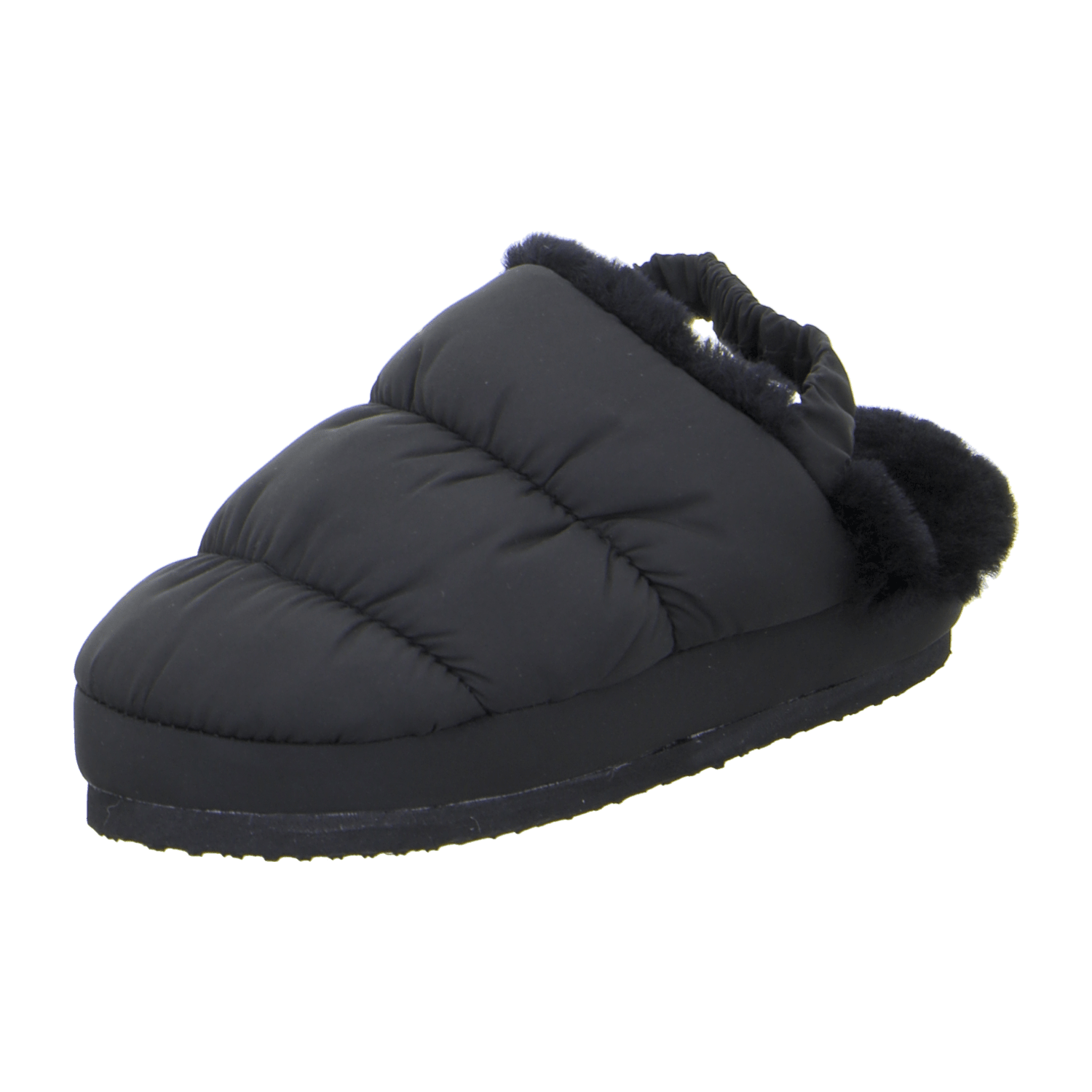 ARA Cosy Women's Slipper, Black, Synthetic with Faux Fur Lining, Round Toe, Casual Style