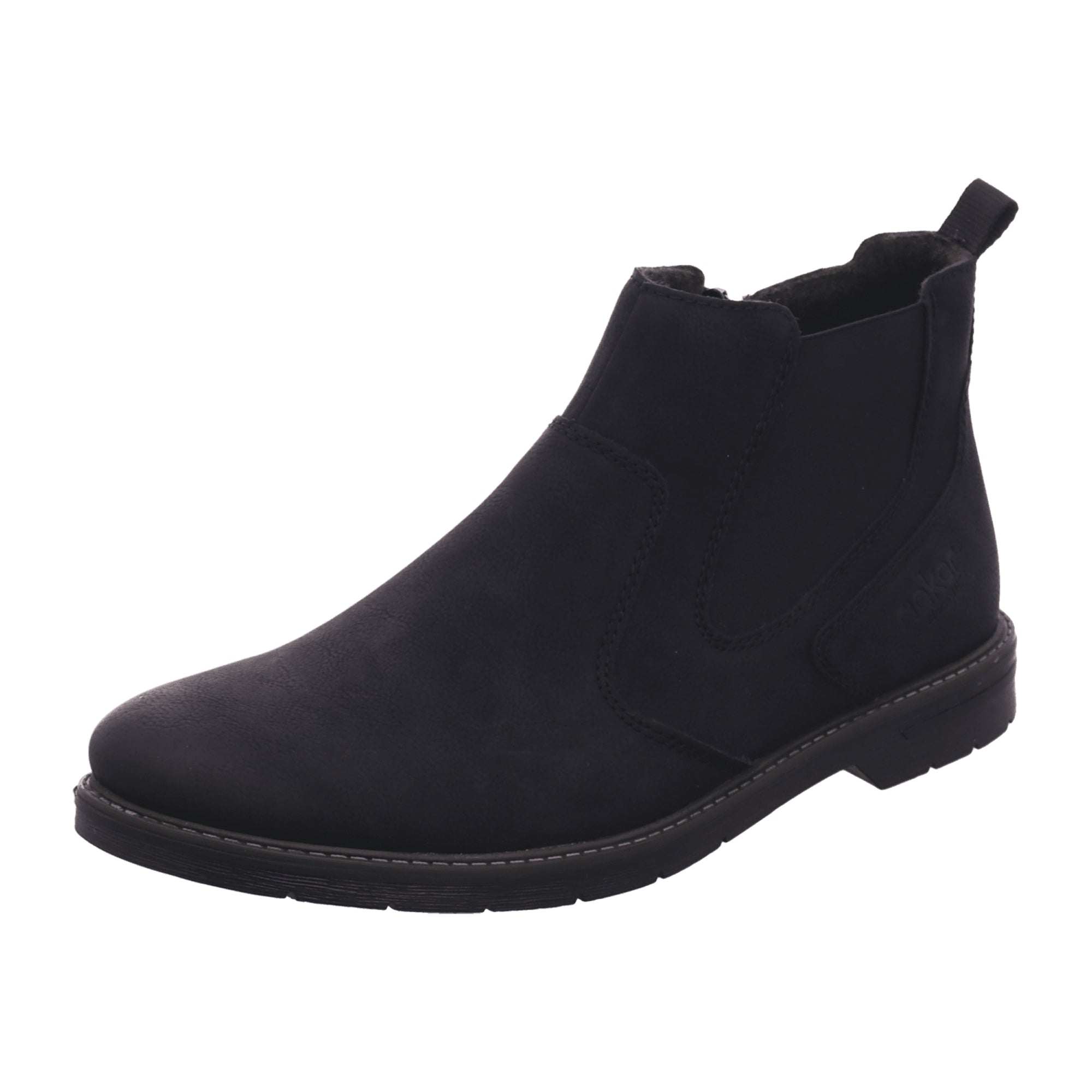 Rieker HWK Men's Black Boots Faux Leather Textile Lining Normal Width