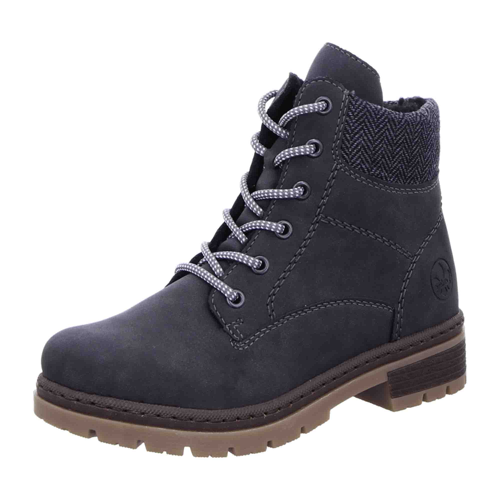 Rieker Women's Grey Synthetic Leather Lace-Up Shoes for Fall/Winter