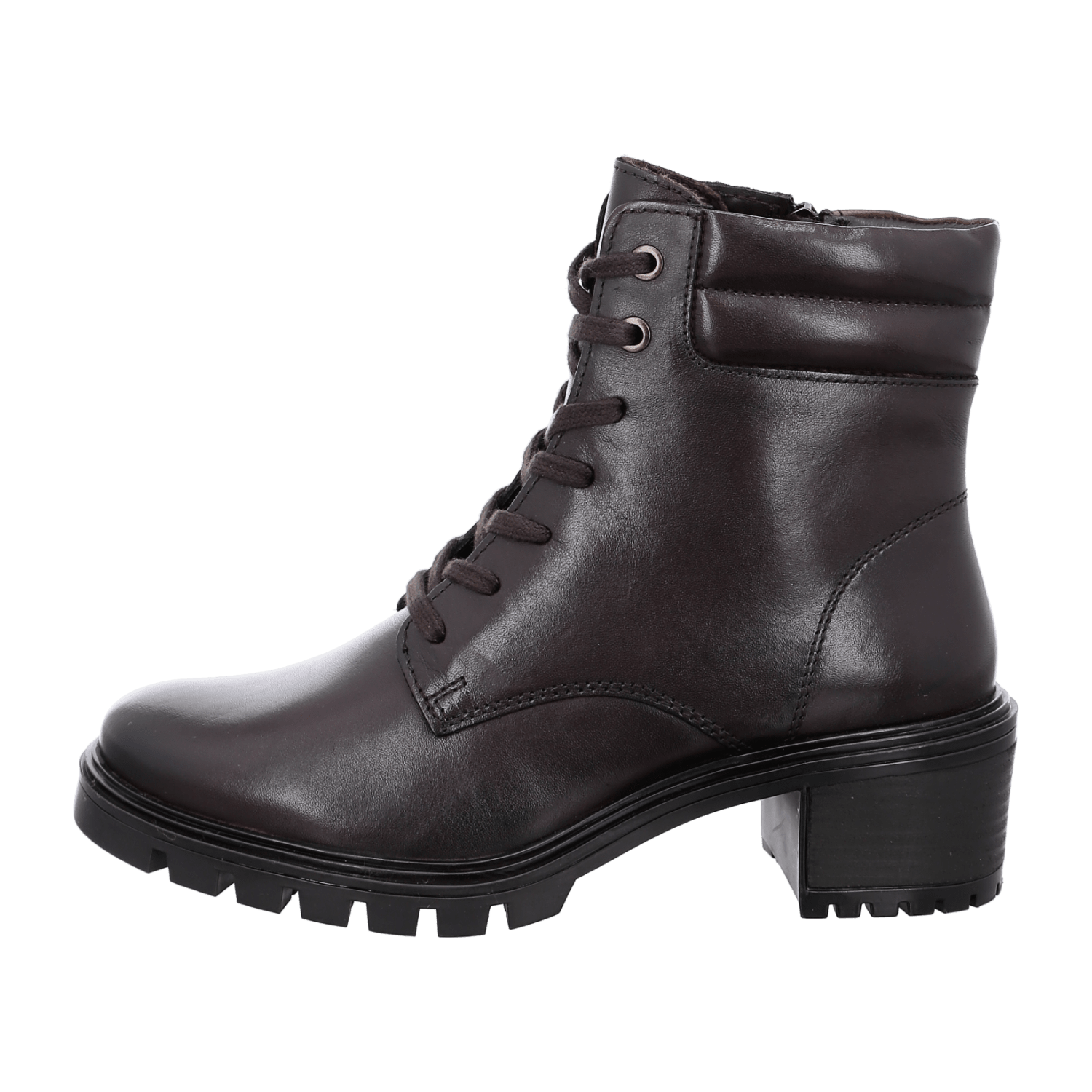 ARA DENVER ST Women's Ankle Boots in Brown Smooth Leather with Zipper and Round Toe