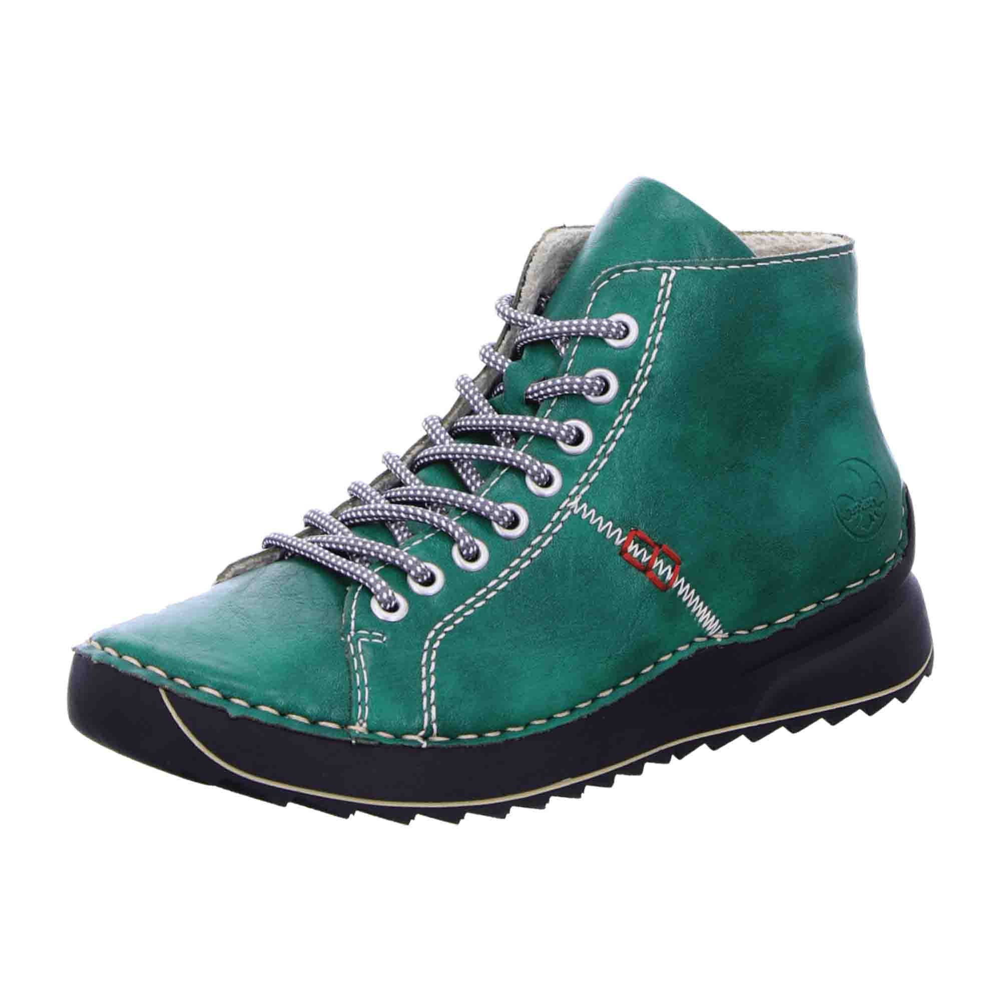 Rieker Green Women's Boots 71510-52 Faux Leather Textile Lining Fall Winter