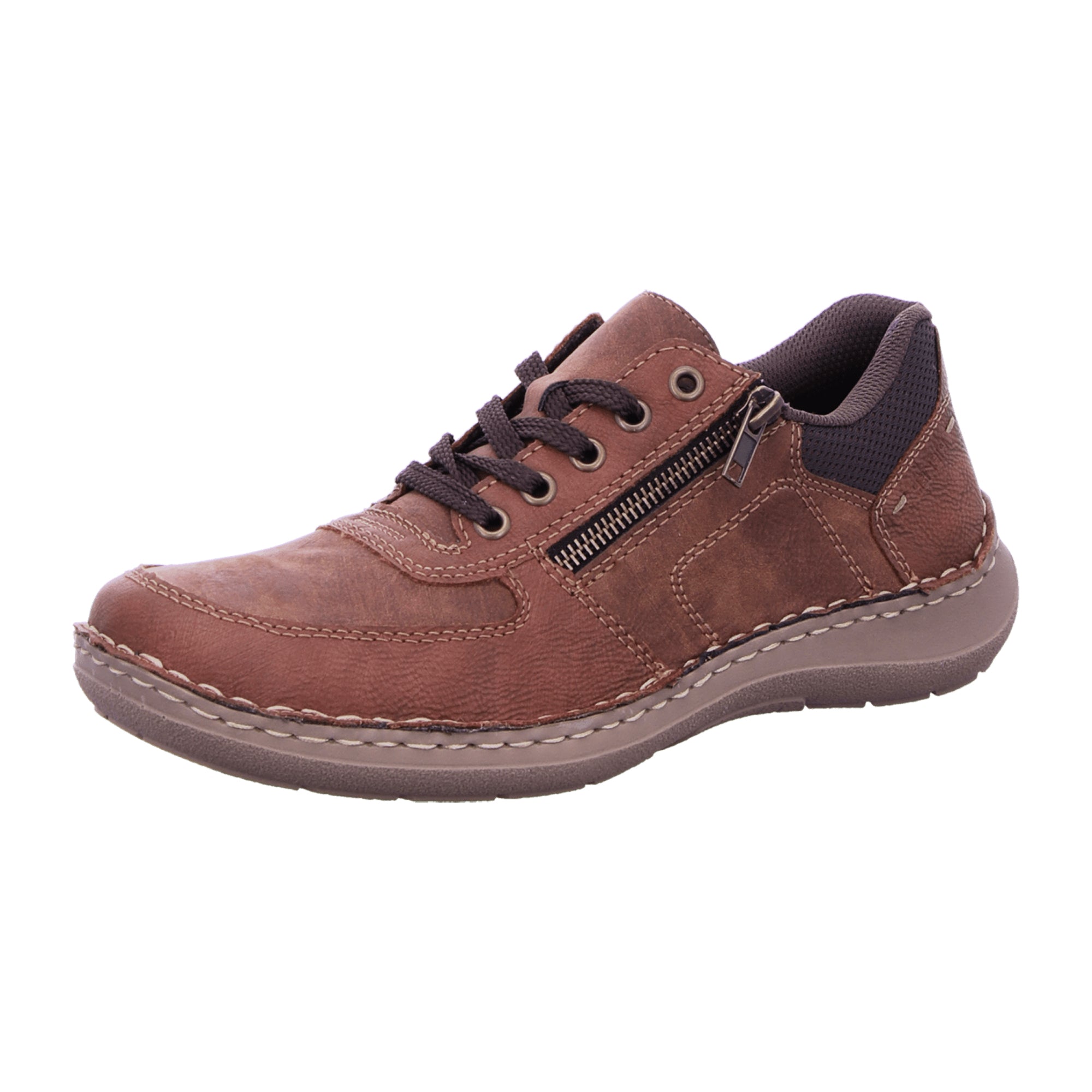 Rieker HWK Men's Brown Casual Shoes with Laces and Wide Fit