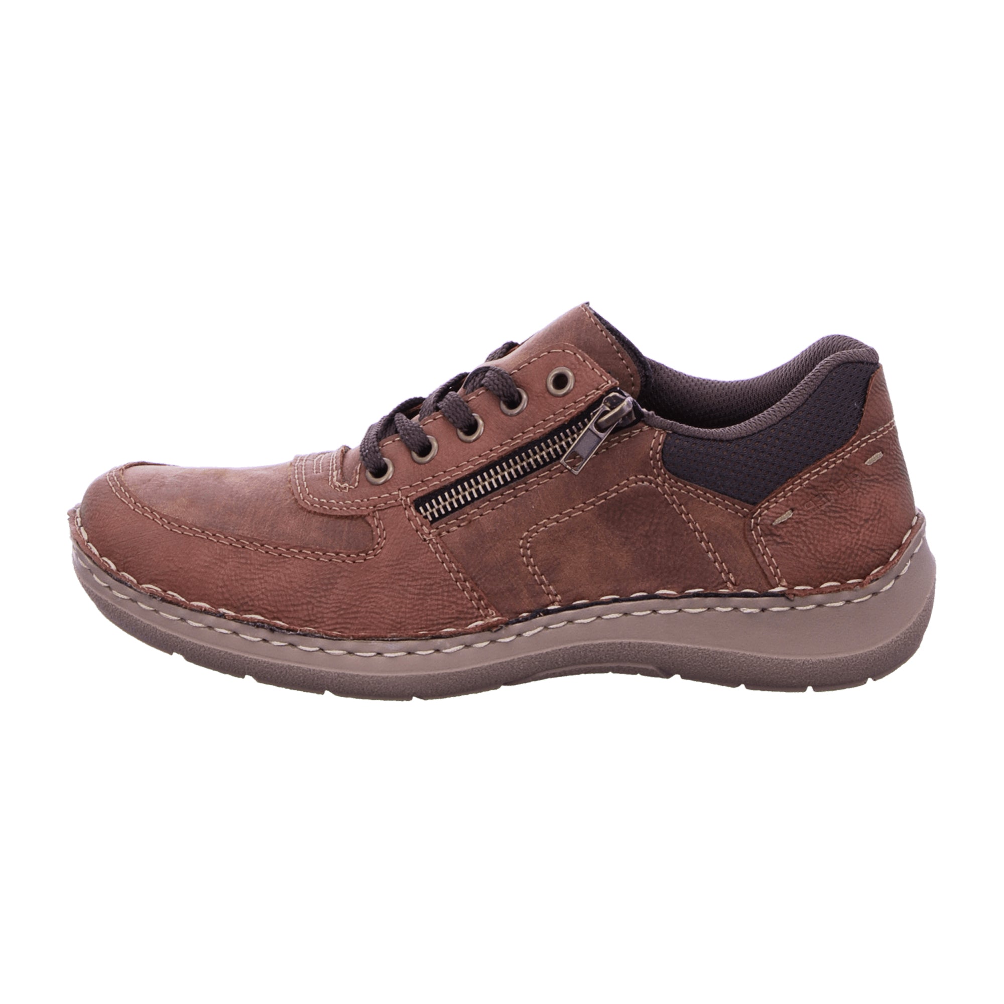 Rieker HWK Men's Brown Casual Shoes with Laces and Wide Fit