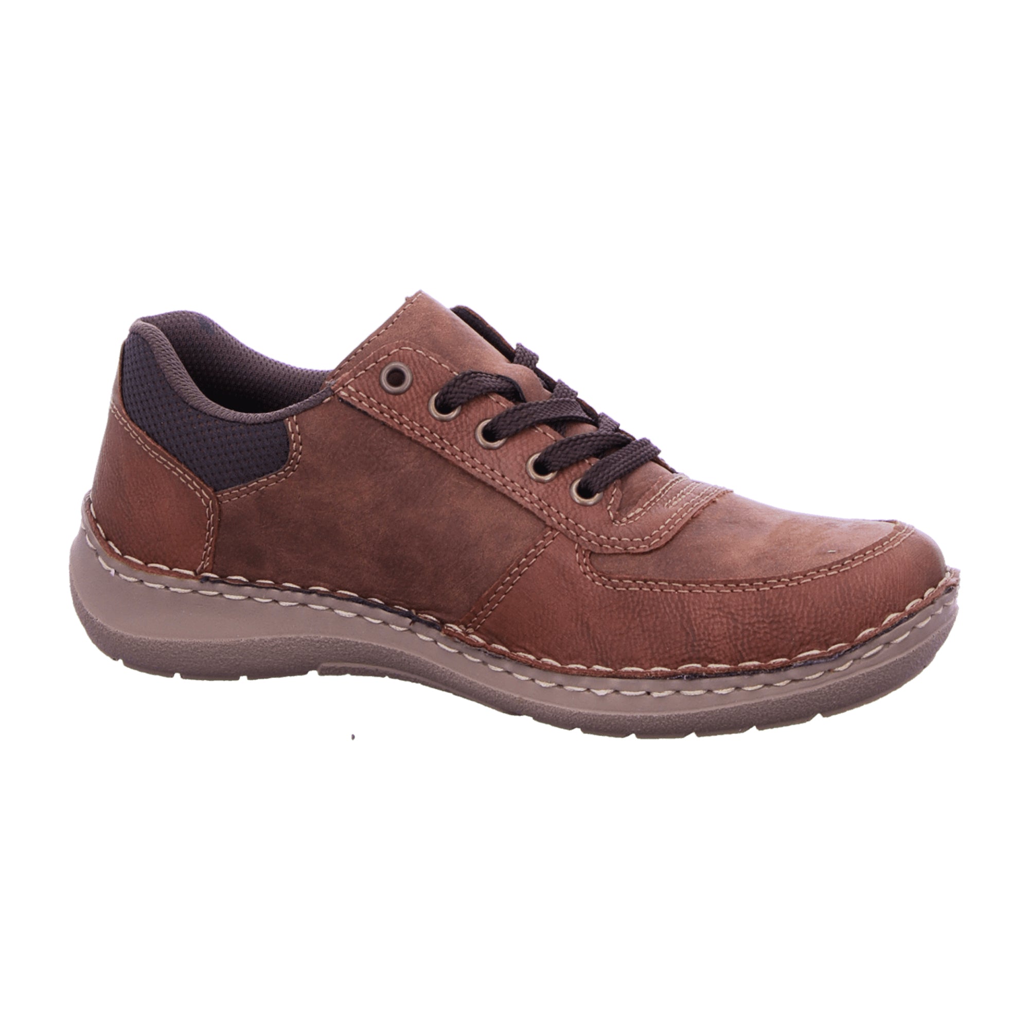Rieker HWK Men's Brown Casual Shoes with Laces and Wide Fit