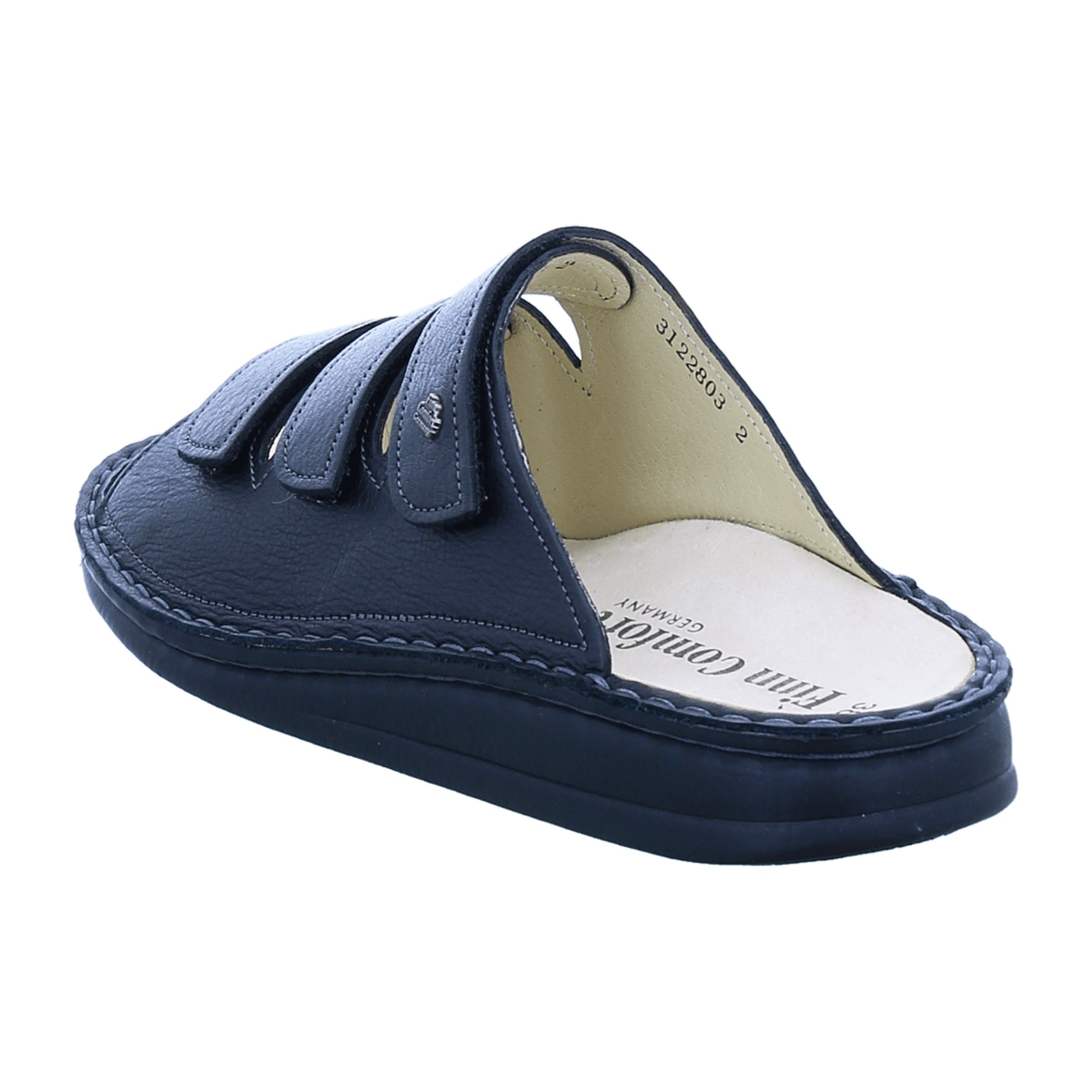 Finn Comfort Korfu Men's Sandals - Comfortable Leather Slides in Black with Adjustable Straps - Bartel-Shop
