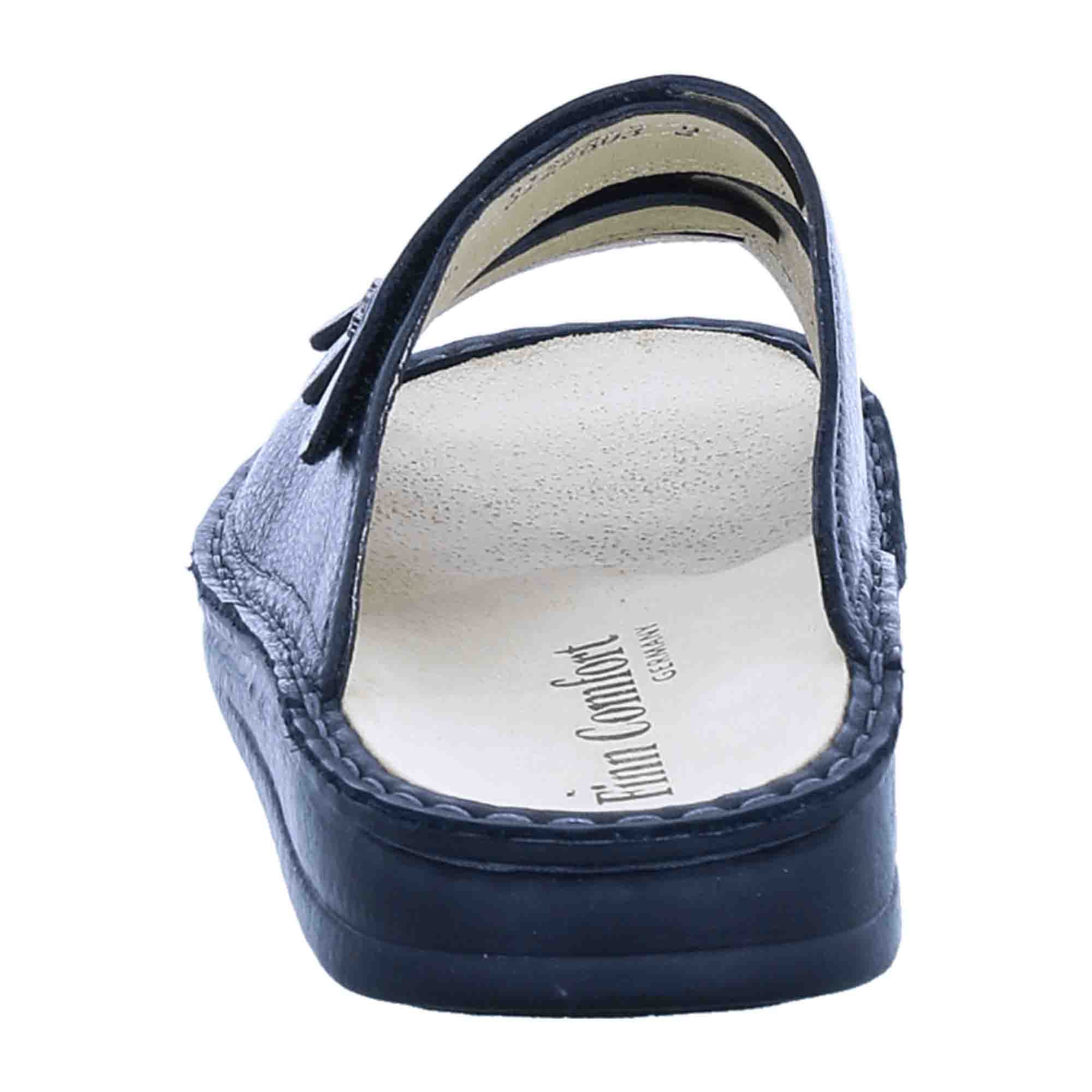 Finn Comfort Korfu Men's Sandals - Comfortable Leather Slides in Black with Adjustable Straps - Bartel-Shop